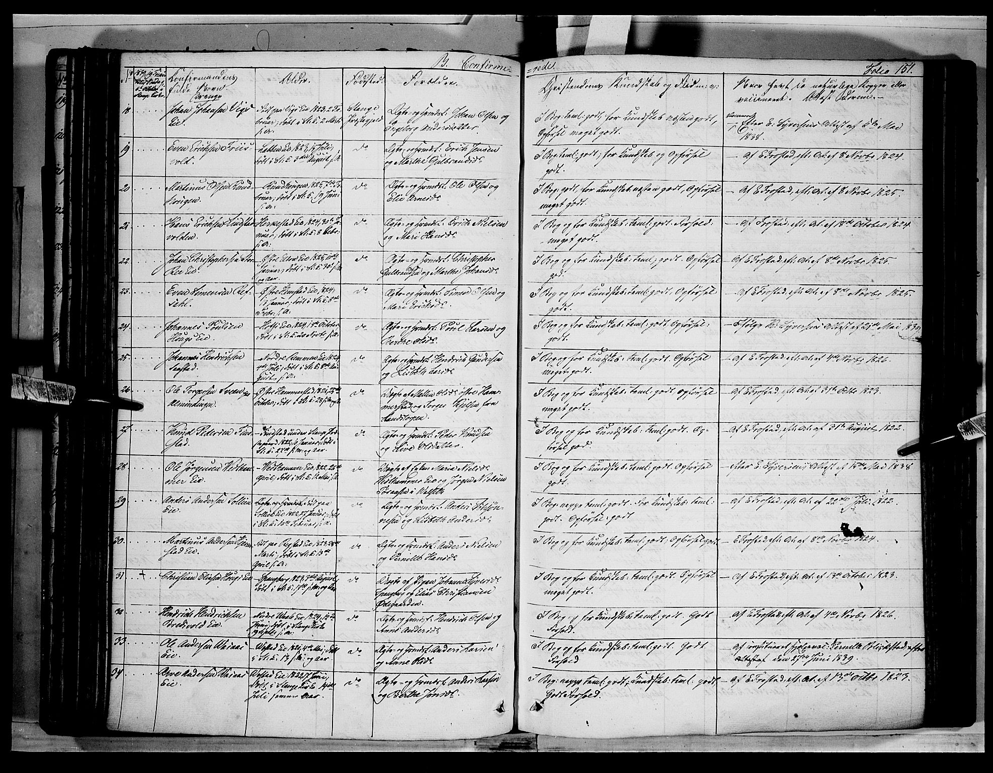 Stange prestekontor, SAH/PREST-002/K/L0010: Parish register (official) no. 10, 1835-1845, p. 151
