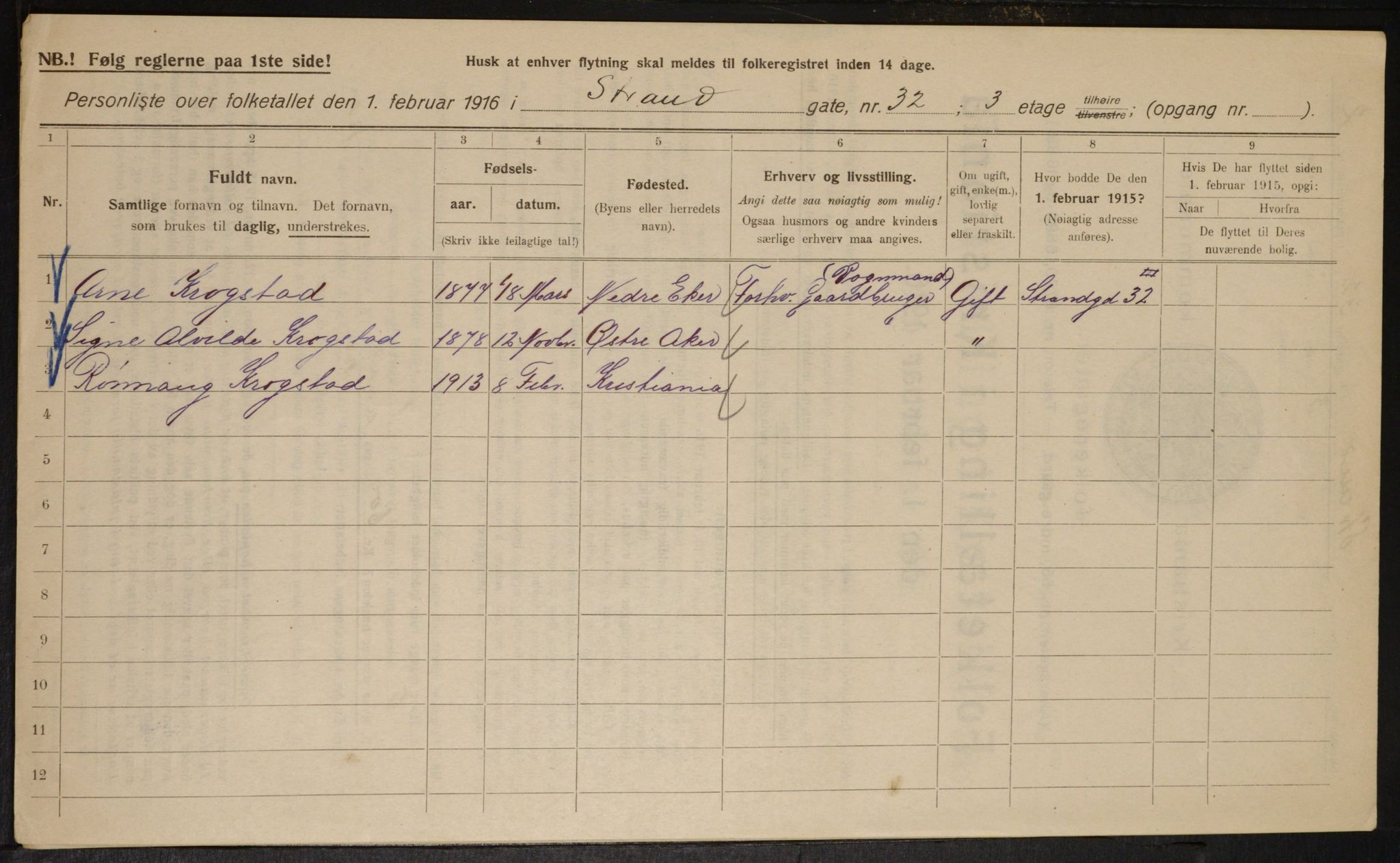 OBA, Municipal Census 1916 for Kristiania, 1916, p. 106711