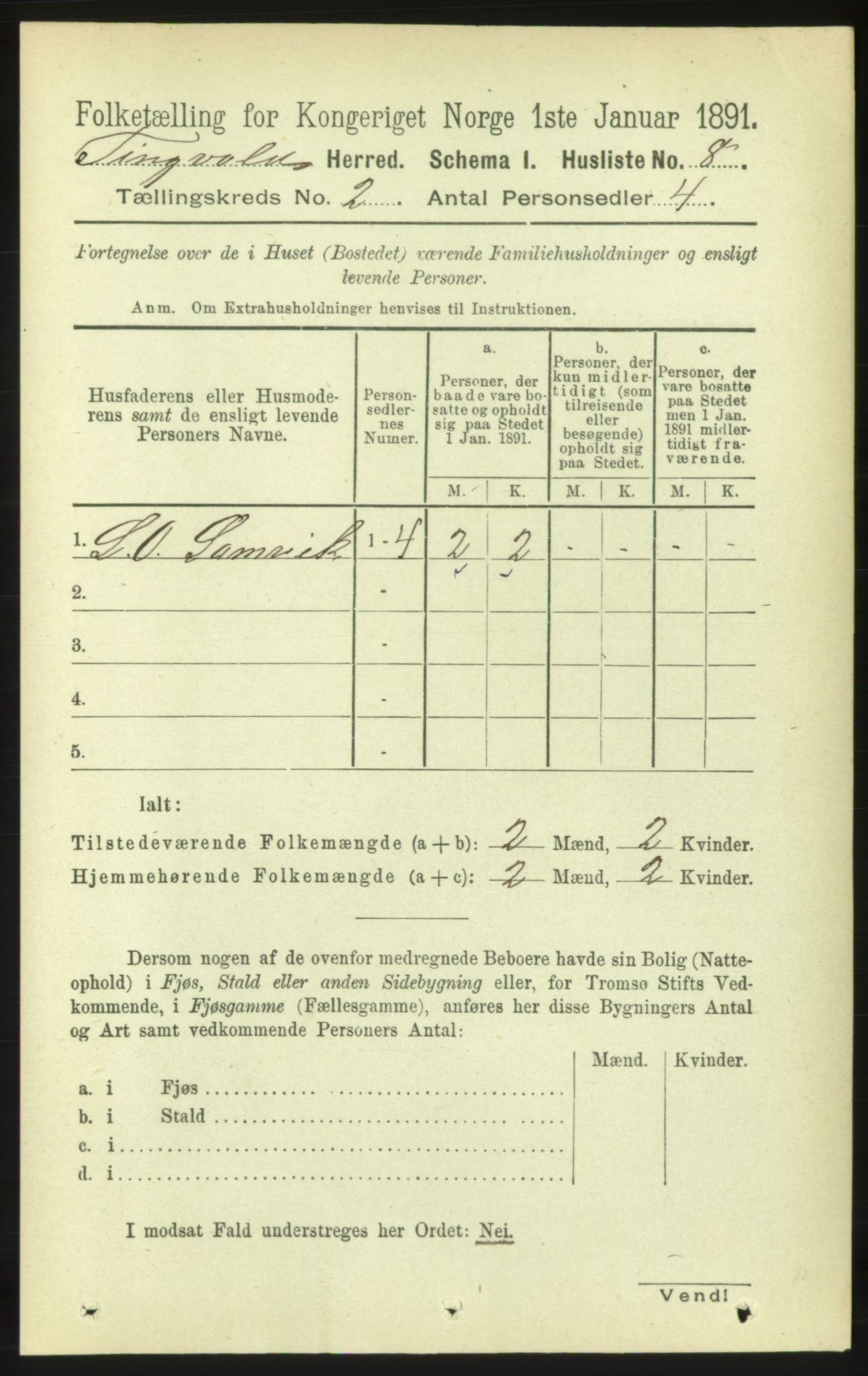 RA, 1891 census for 1560 Tingvoll, 1891, p. 529