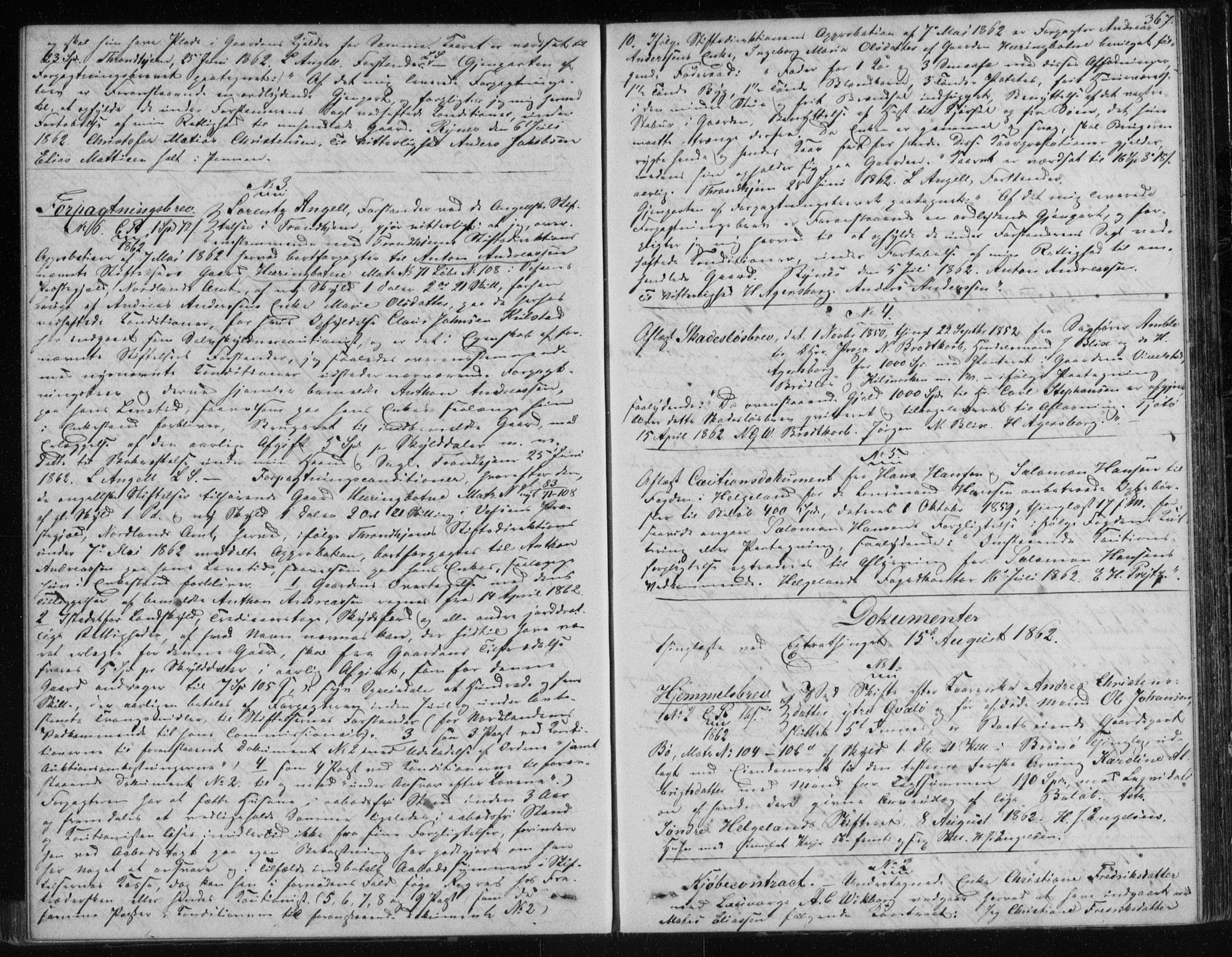 Søndre Helgeland sorenskriveri, AV/SAT-A-4575/1/2/2C/L0001: Mortgage book no. 12, 1860-1864, p. 367