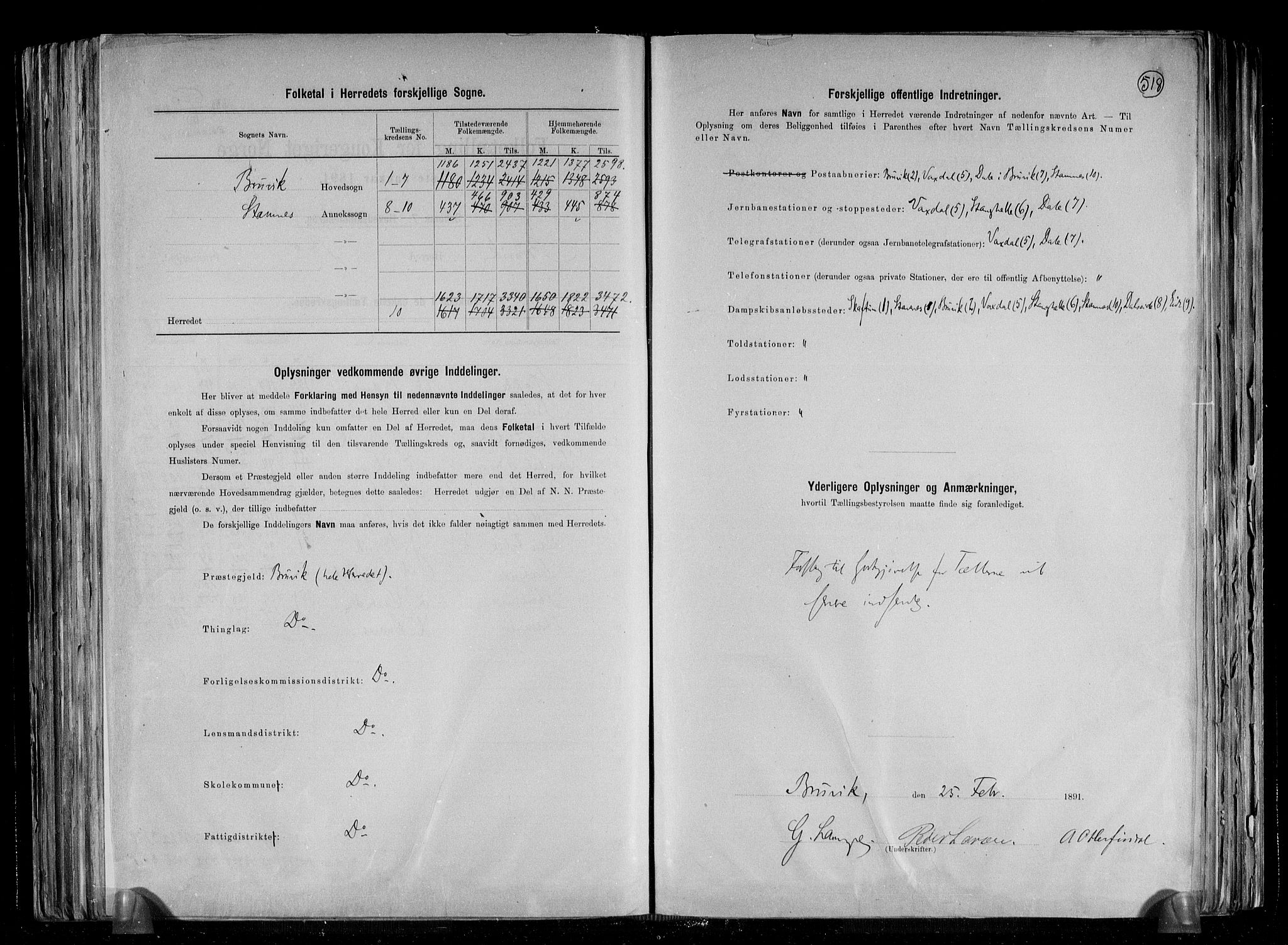 RA, 1891 census for 1251 Bruvik, 1891, p. 3