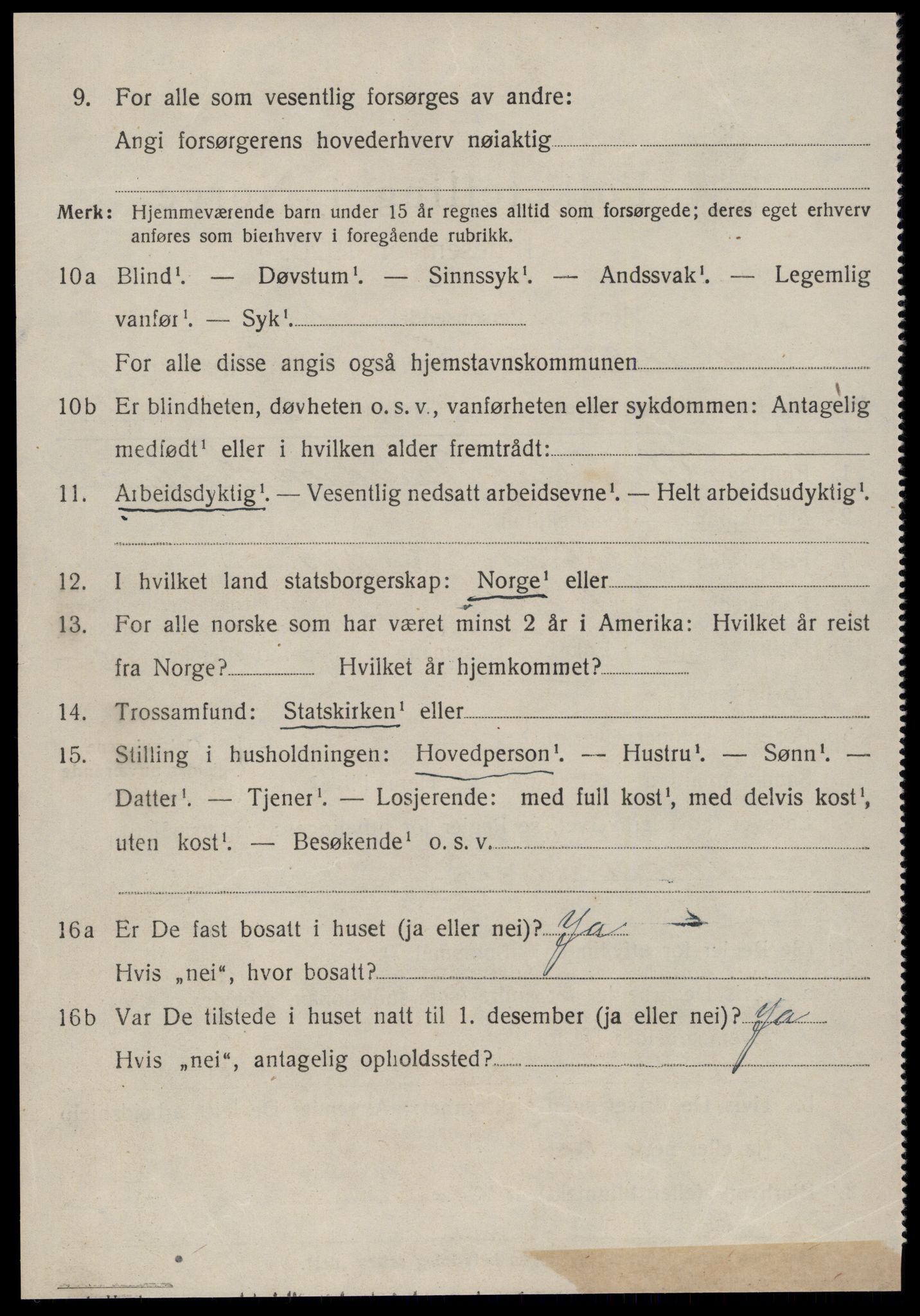 SAT, 1920 census for Volda, 1920, p. 7921