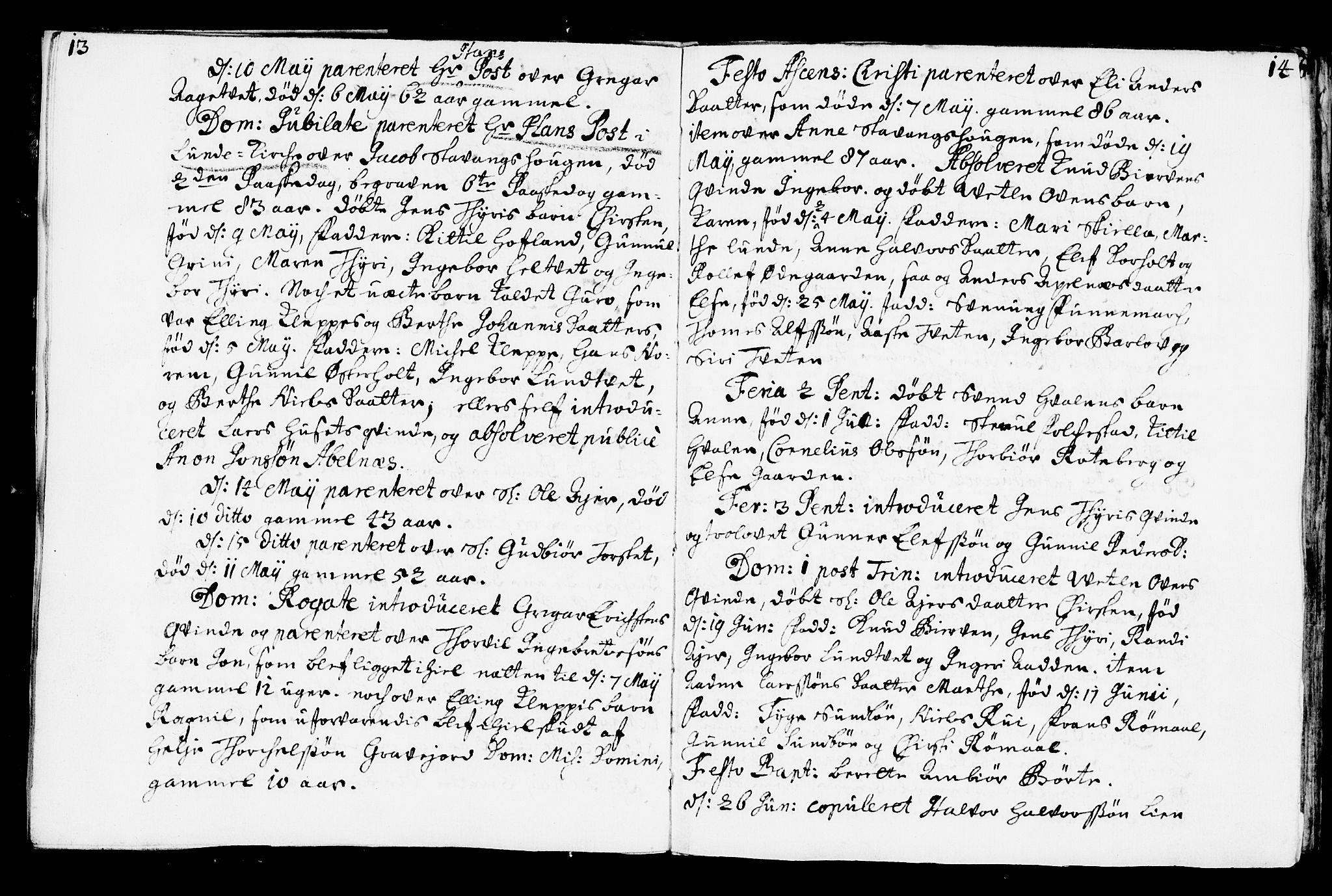 Bø kirkebøker, SAKO/A-257/F/Fa/L0001: Parish register (official) no. 1, 1689-1699, p. 13-14