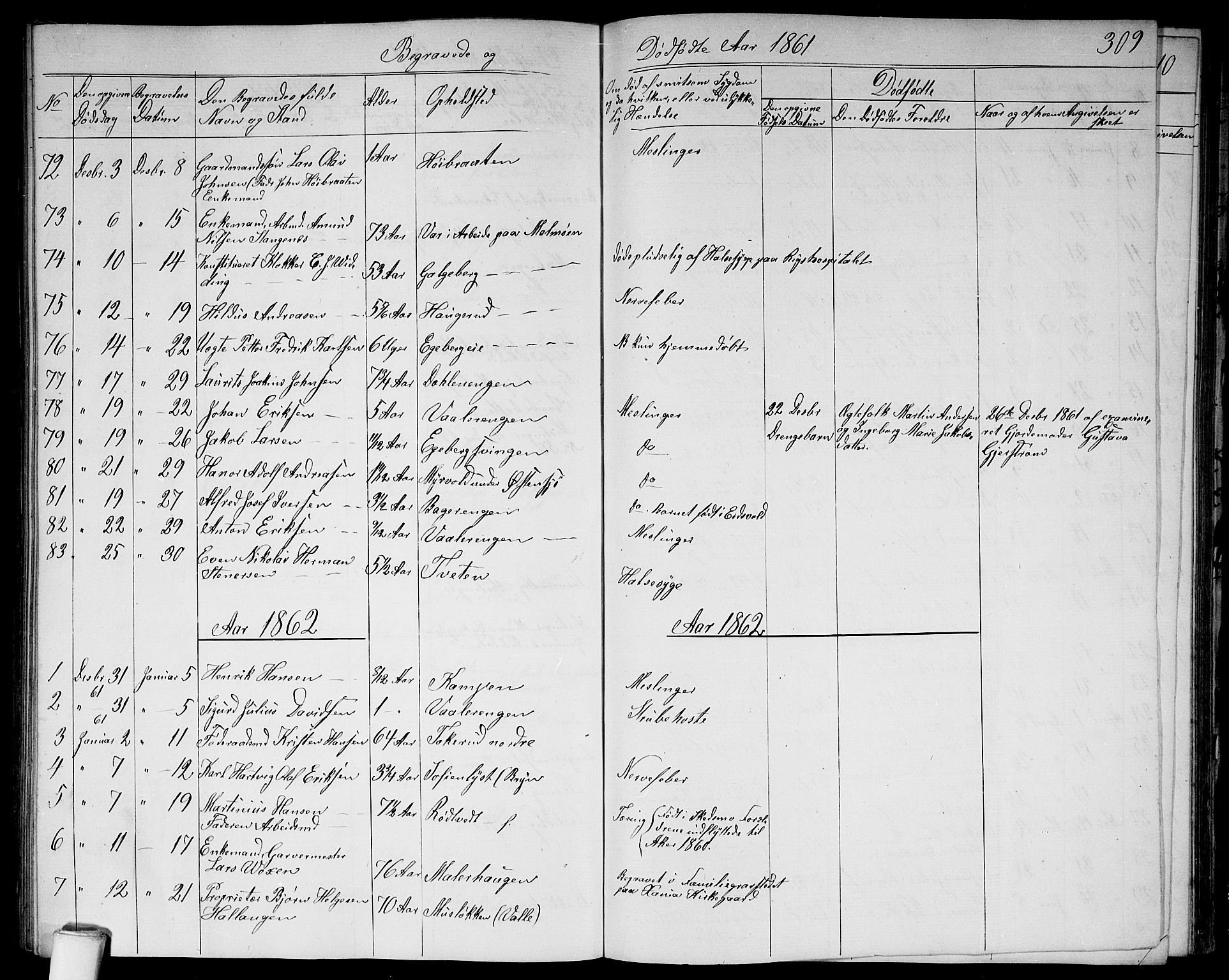 Østre Aker prestekontor Kirkebøker, SAO/A-10840/G/Ga/L0002: Parish register (copy) no. I 2, 1861-1867, p. 309