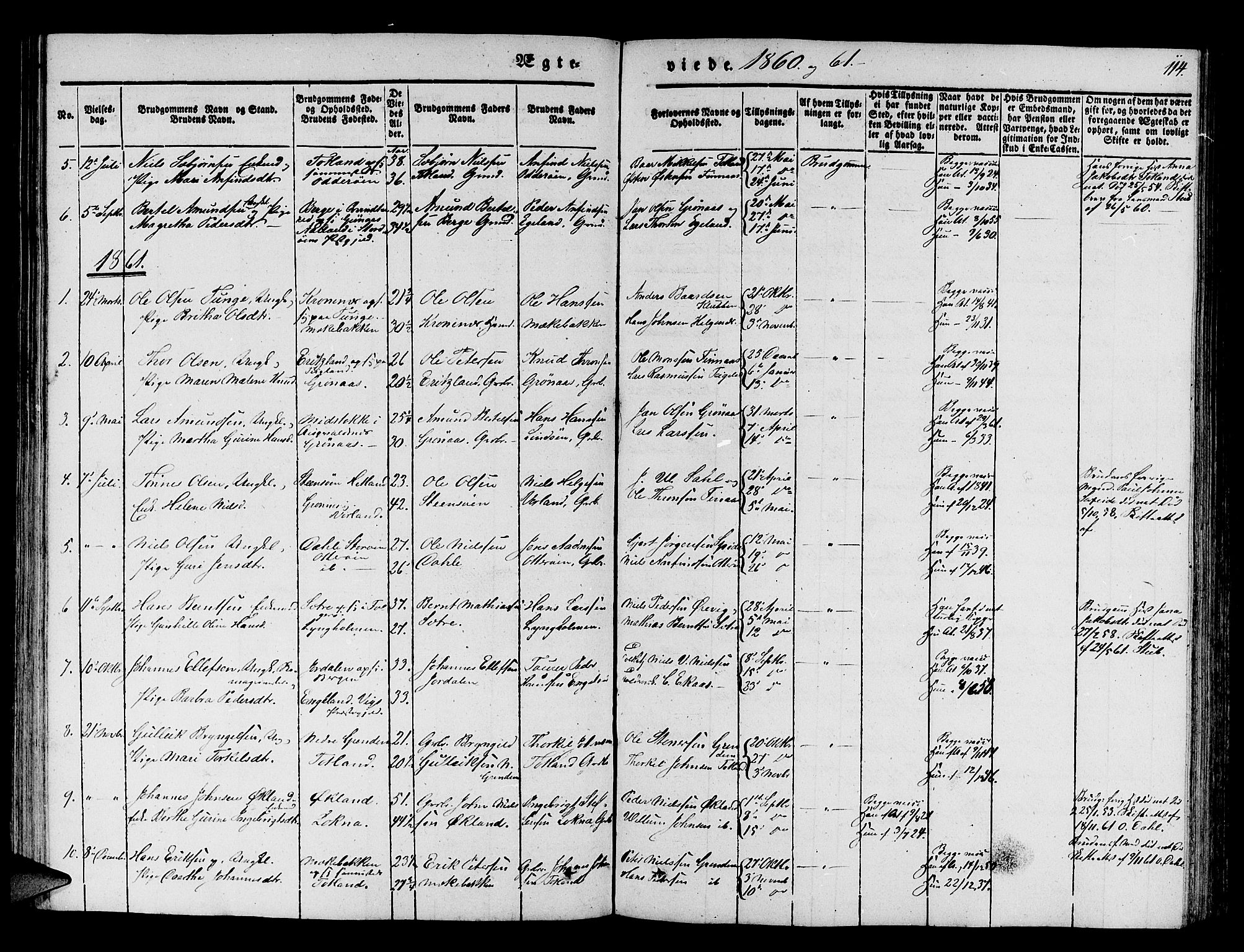 Finnås sokneprestembete, SAB/A-99925/H/Ha/Hab/Haba/L0001: Parish register (copy) no. A 1, 1851-1873, p. 114