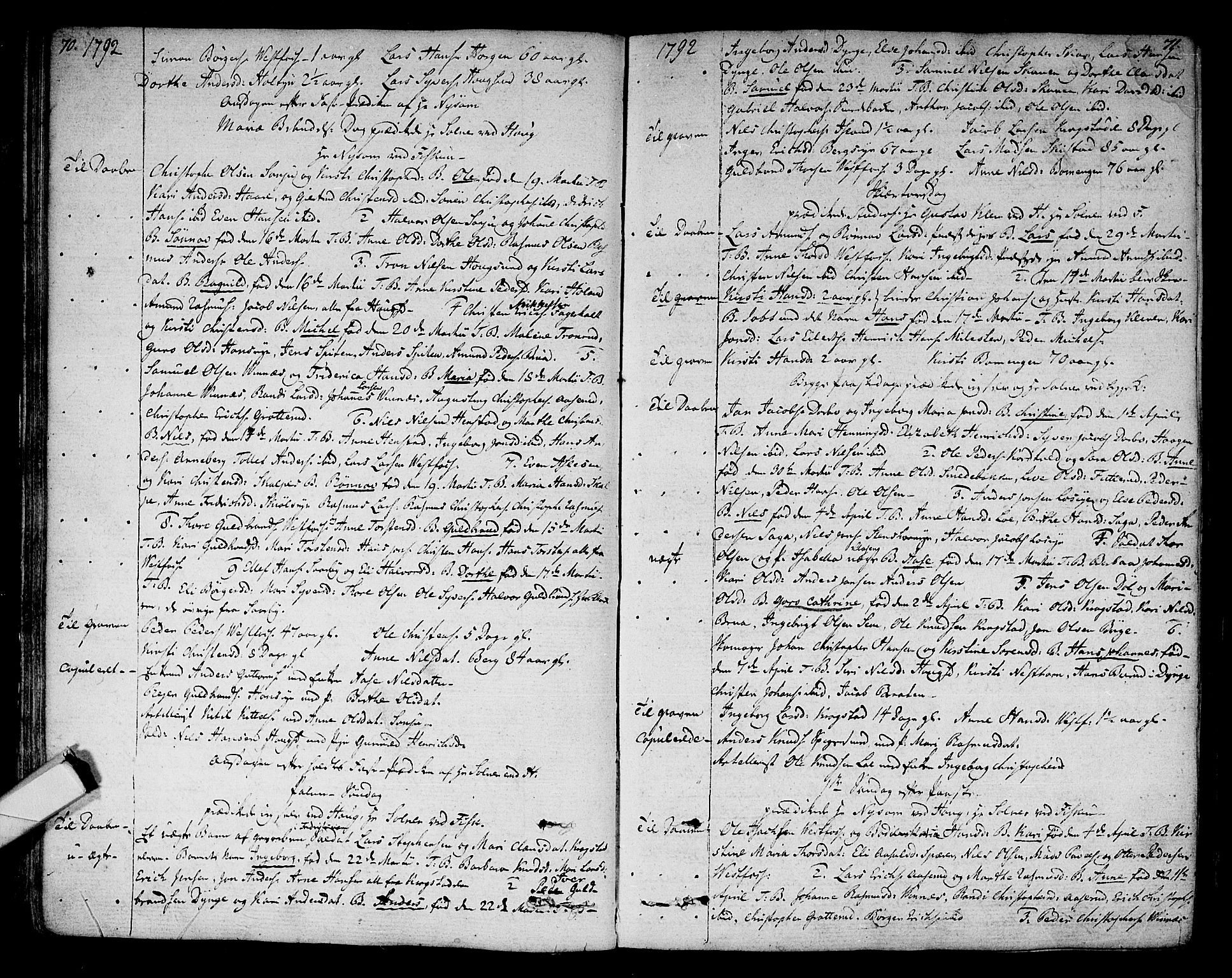 Eiker kirkebøker, SAKO/A-4/F/Fa/L0009: Parish register (official) no. I 9, 1789-1806, p. 70-71