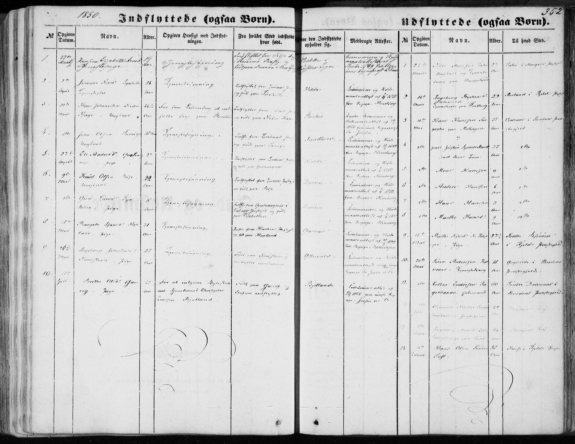 Sund sokneprestembete, AV/SAB-A-99930: Parish register (official) no. A 14, 1850-1866, p. 352