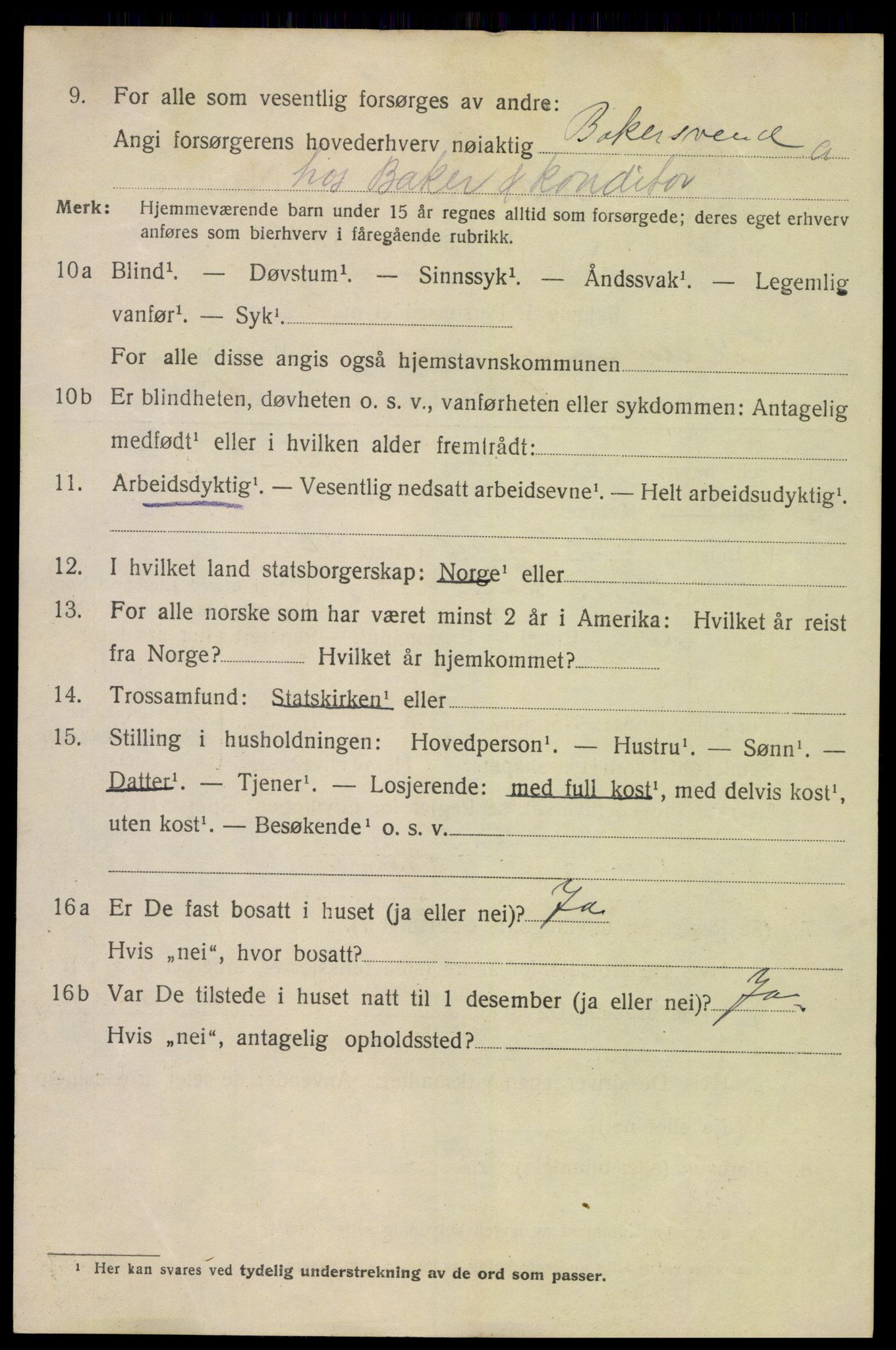 SAH, 1920 census for Lillehammer, 1920, p. 7651