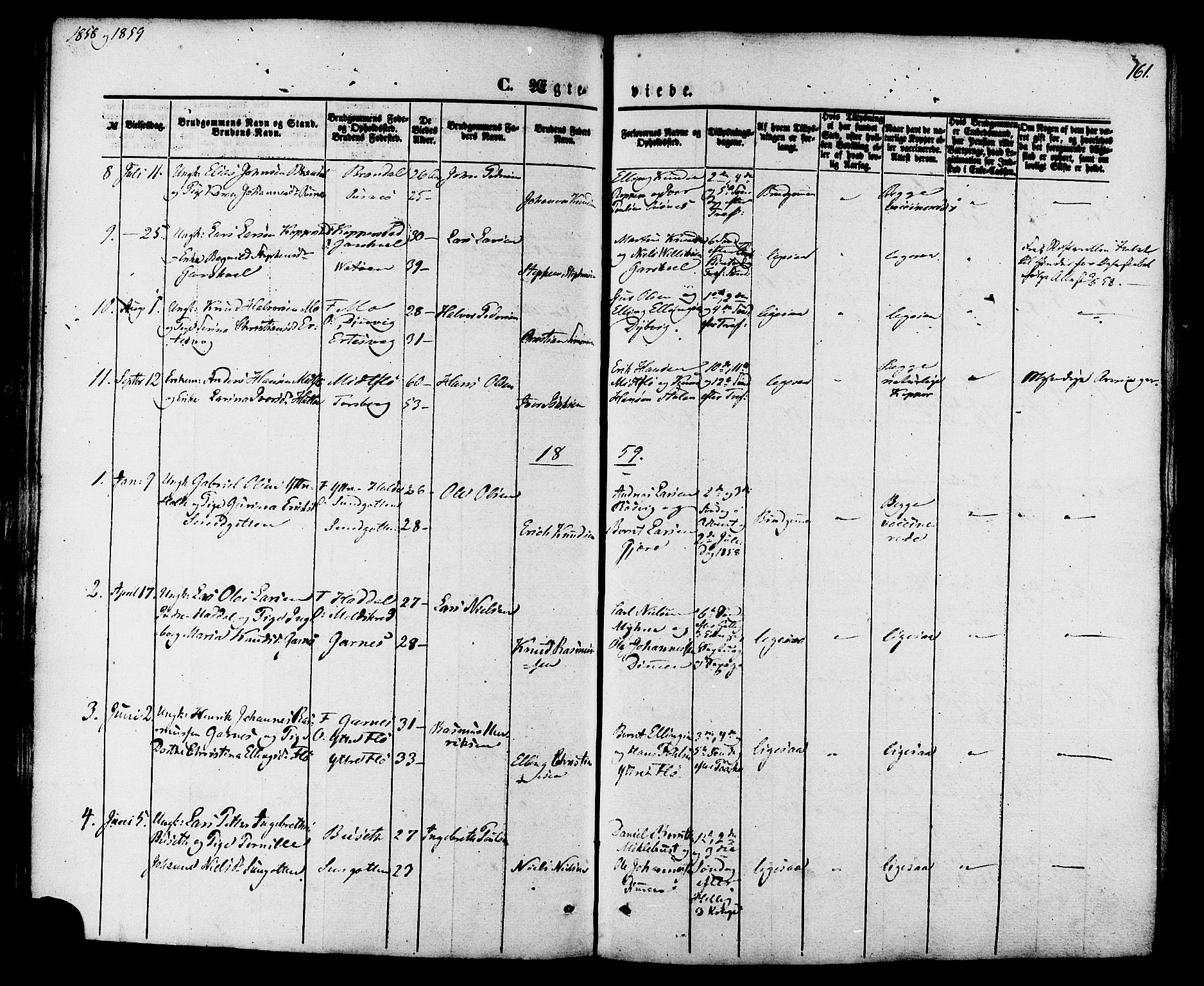 Ministerialprotokoller, klokkerbøker og fødselsregistre - Møre og Romsdal, SAT/A-1454/509/L0105: Parish register (official) no. 509A03, 1848-1882, p. 161