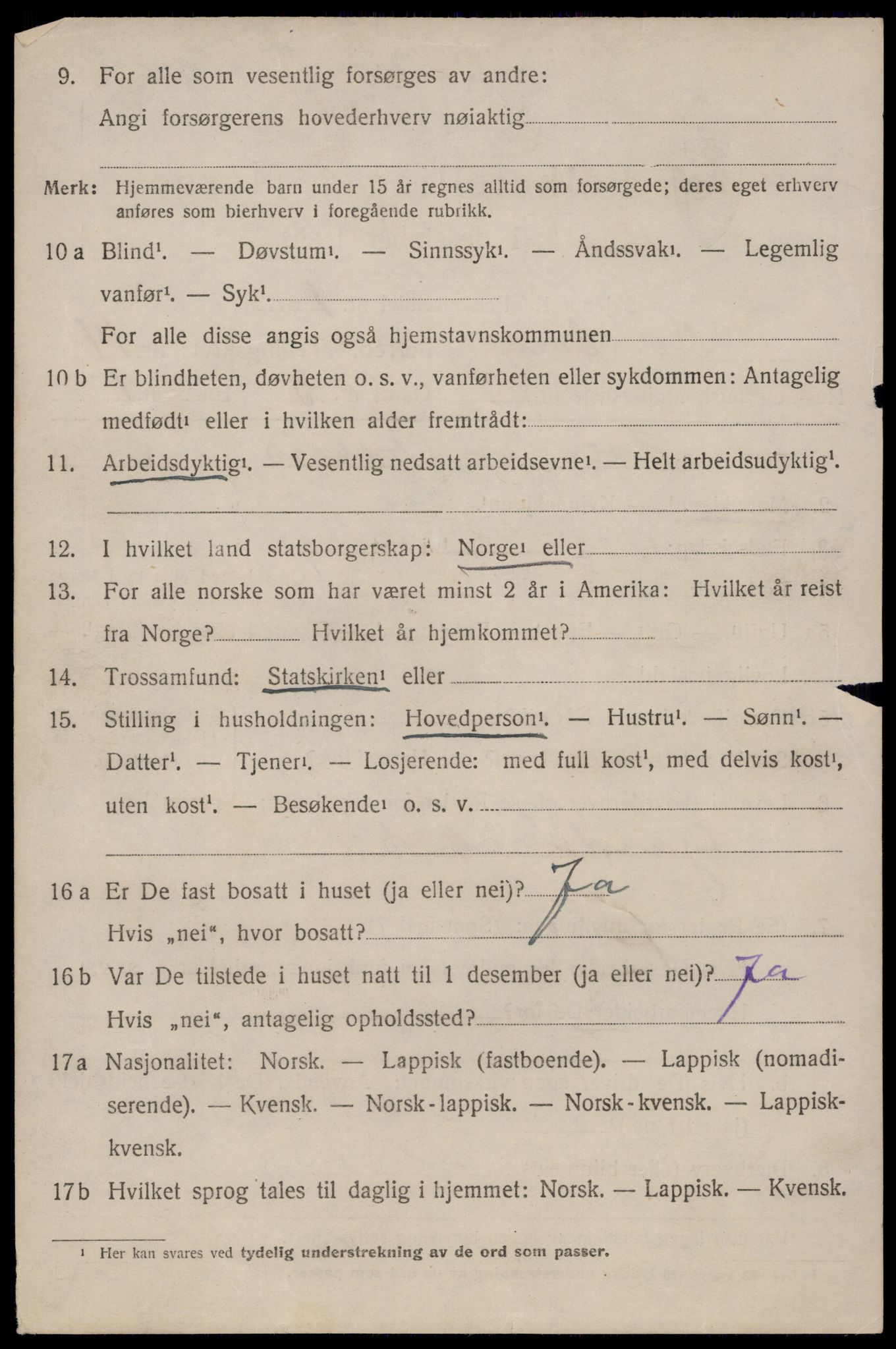 SAT, 1920 census for Dverberg, 1920, p. 10573