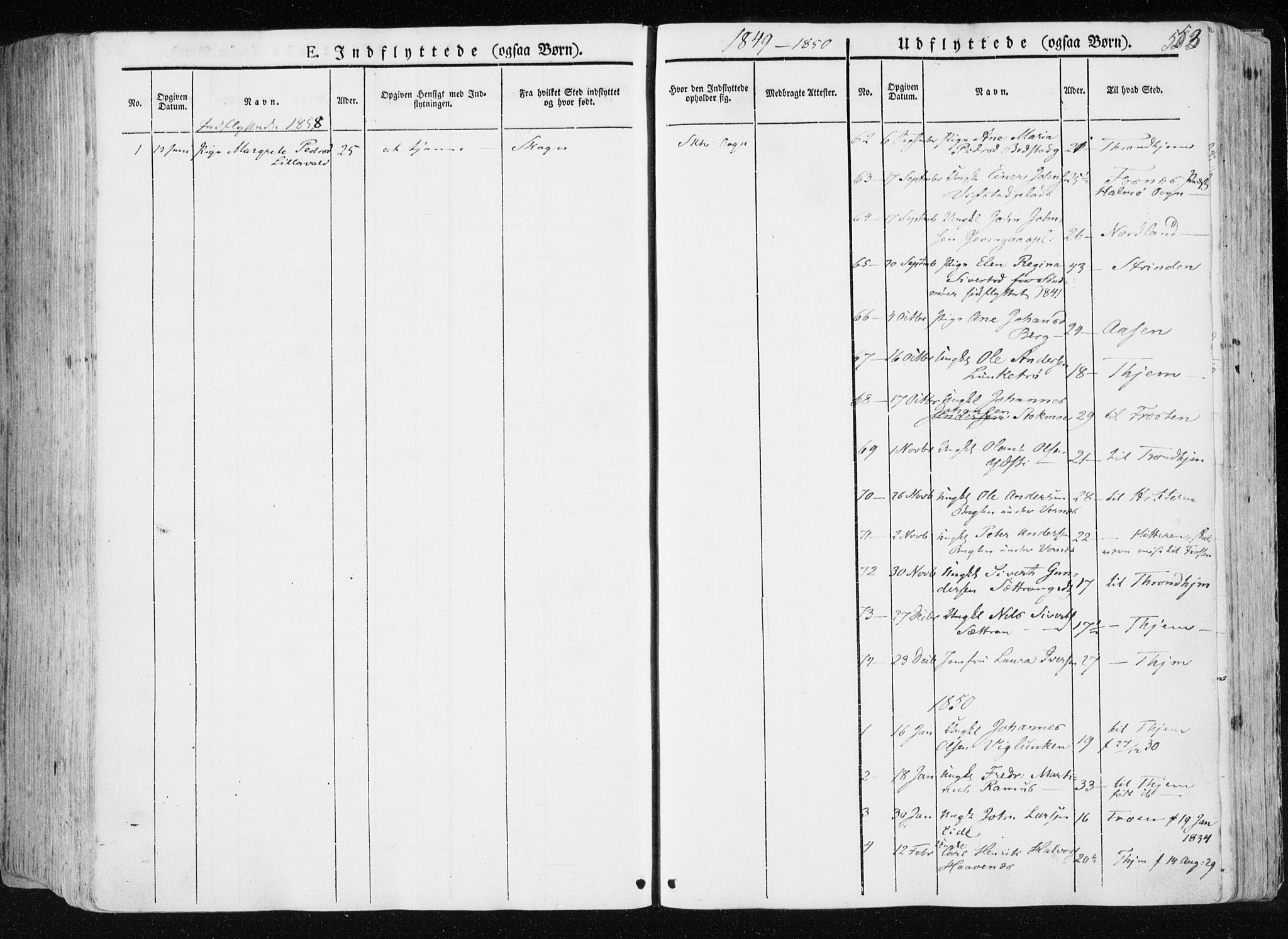 Ministerialprotokoller, klokkerbøker og fødselsregistre - Nord-Trøndelag, SAT/A-1458/709/L0074: Parish register (official) no. 709A14, 1845-1858, p. 553