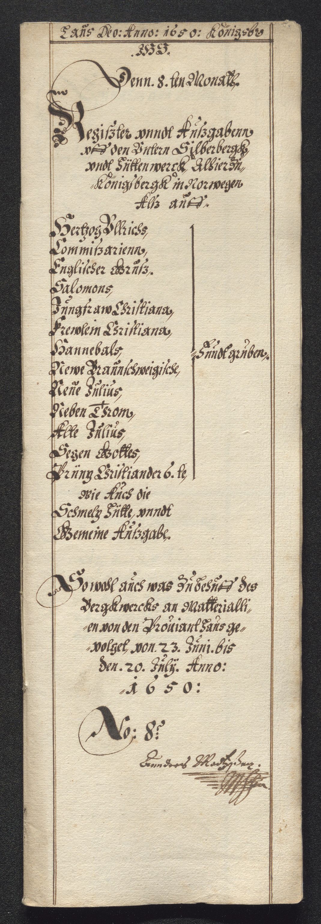 Kongsberg Sølvverk 1623-1816, AV/SAKO-EA-3135/001/D/Dc/Dcd/L0024: Utgiftsregnskap for gruver m.m. , 1650, p. 452