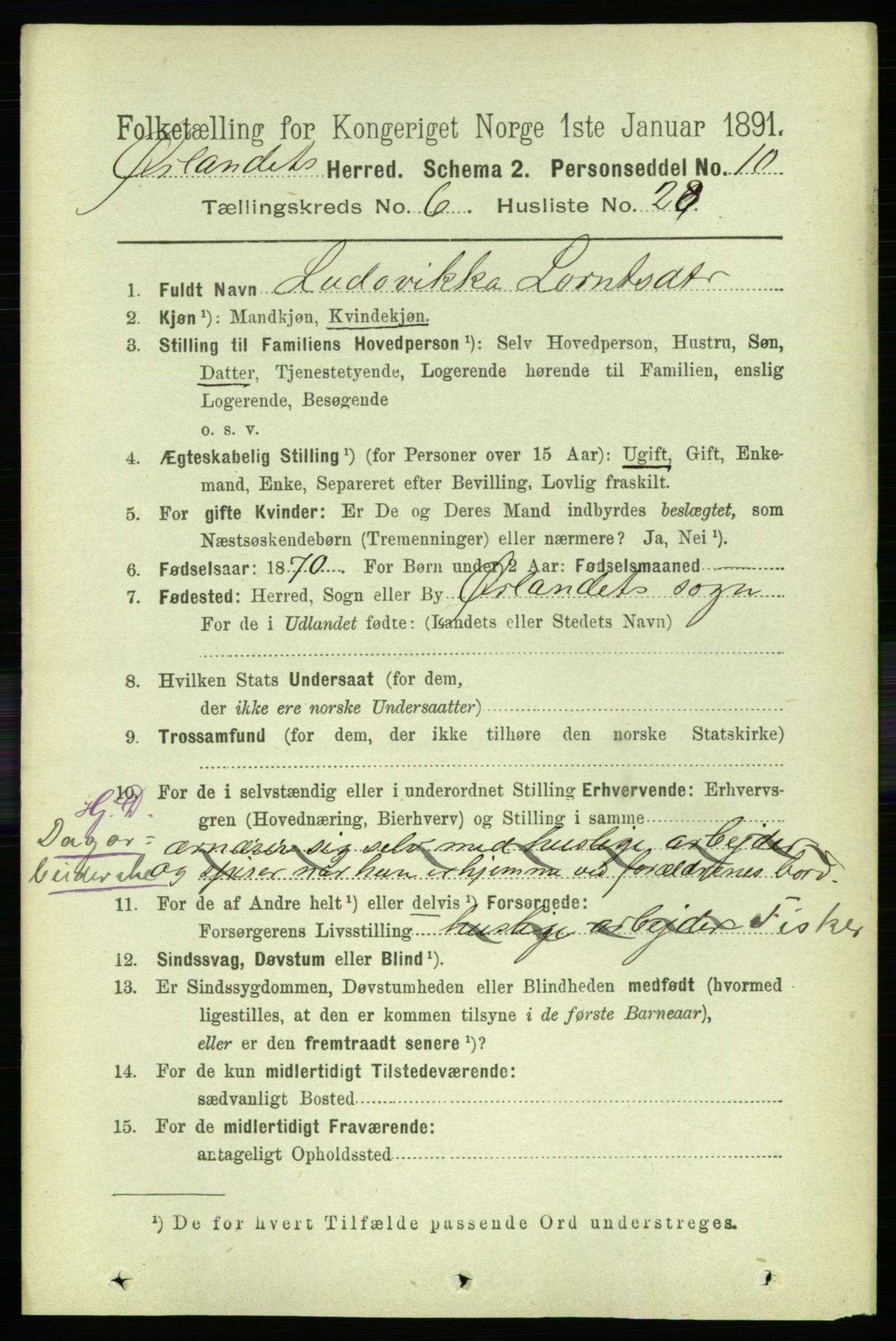 RA, 1891 census for 1621 Ørland, 1891, p. 2013