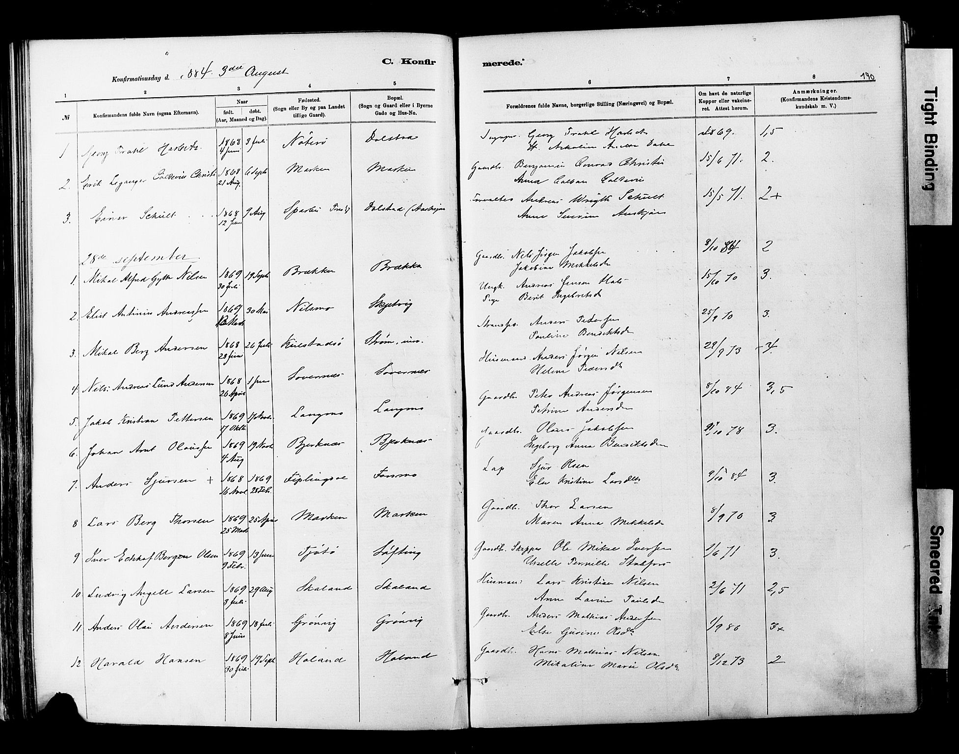 Ministerialprotokoller, klokkerbøker og fødselsregistre - Nordland, AV/SAT-A-1459/820/L0295: Parish register (official) no. 820A16, 1880-1896, p. 190