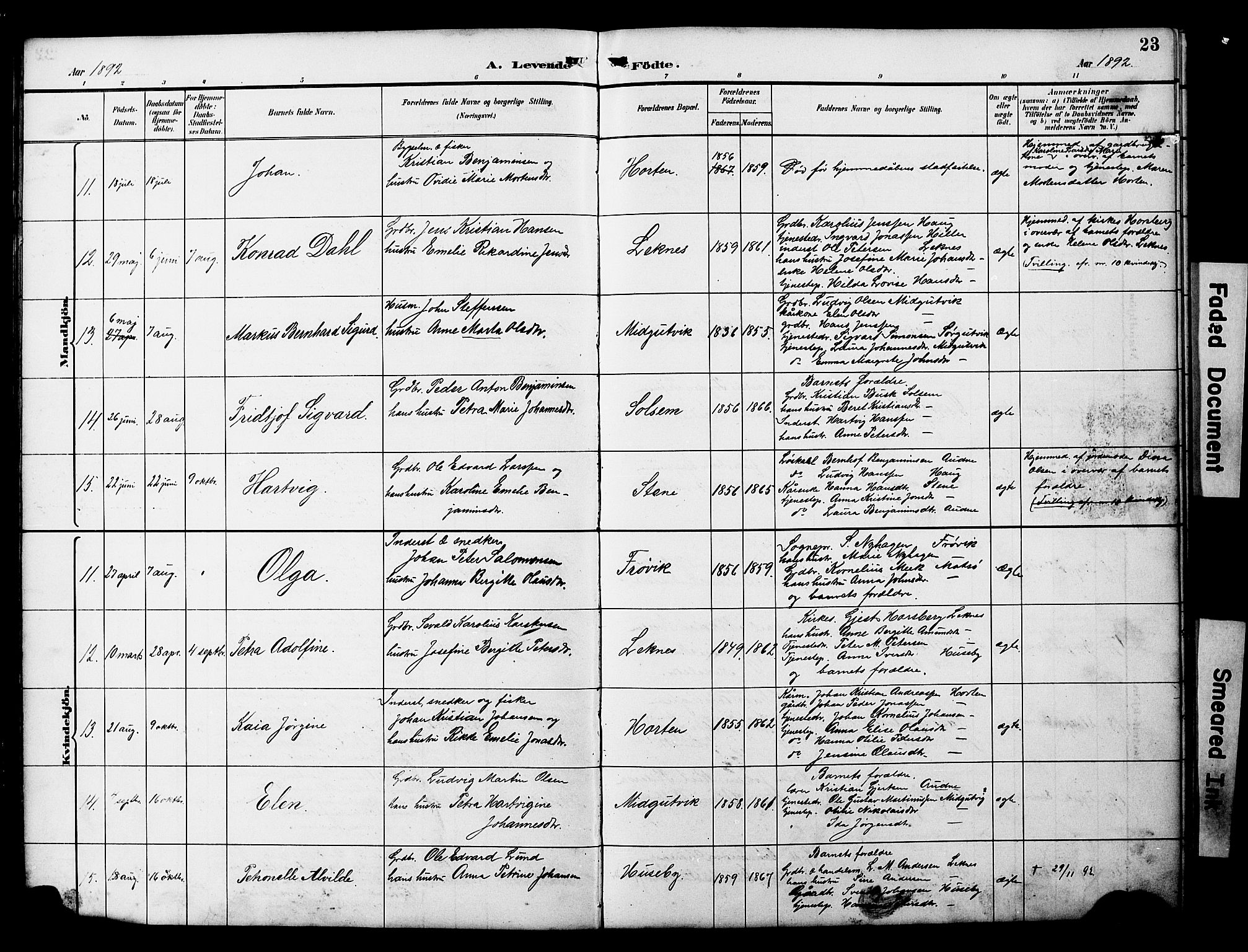 Ministerialprotokoller, klokkerbøker og fødselsregistre - Nord-Trøndelag, SAT/A-1458/788/L0701: Parish register (copy) no. 788C01, 1888-1913, p. 23