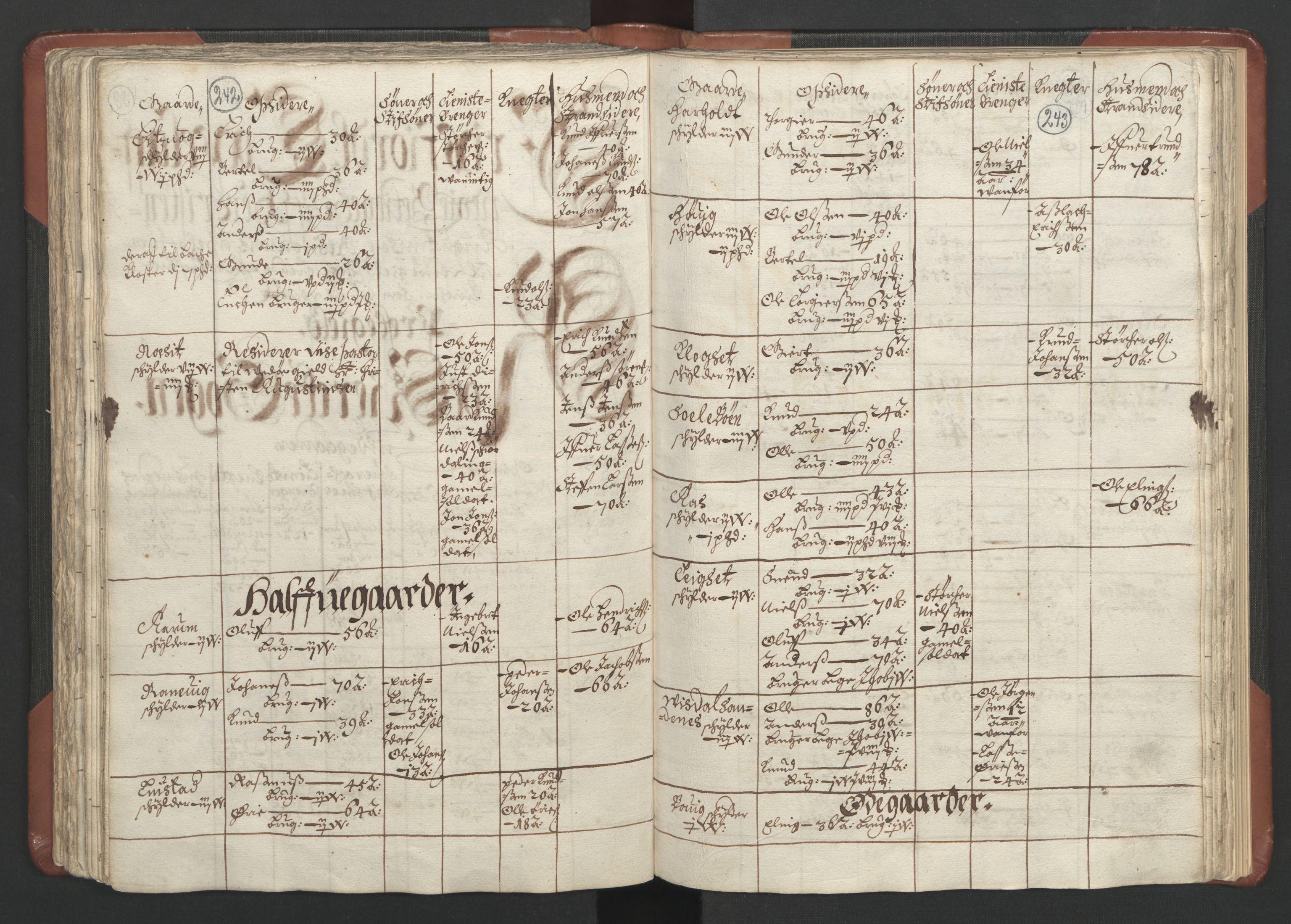 RA, Bailiff's Census 1664-1666, no. 16: Romsdal fogderi and Sunnmøre fogderi, 1664-1665, p. 242-243
