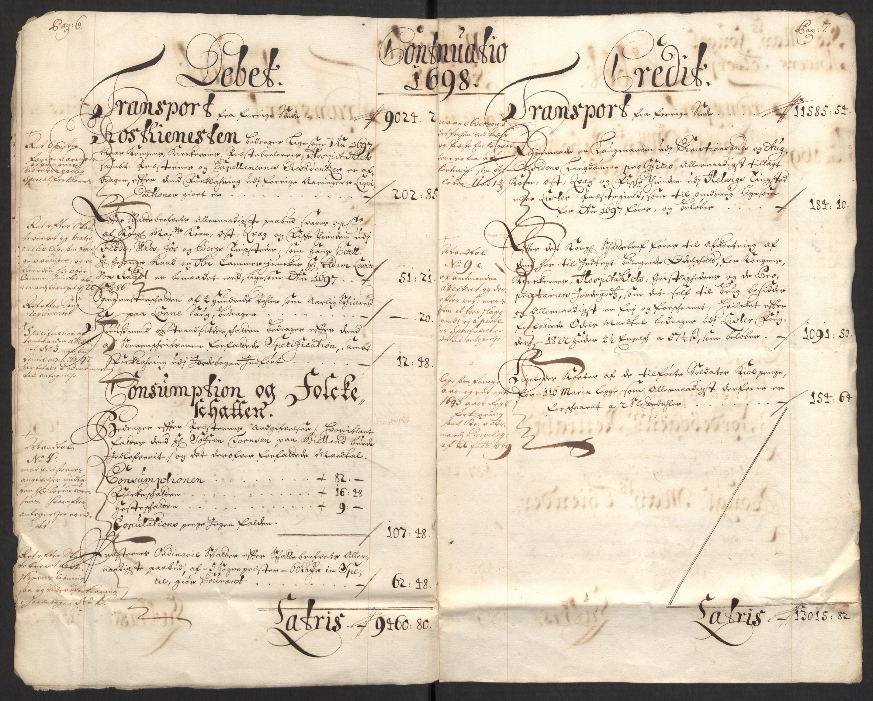 Rentekammeret inntil 1814, Reviderte regnskaper, Fogderegnskap, RA/EA-4092/R43/L2547: Fogderegnskap Lista og Mandal, 1698-1699, p. 6