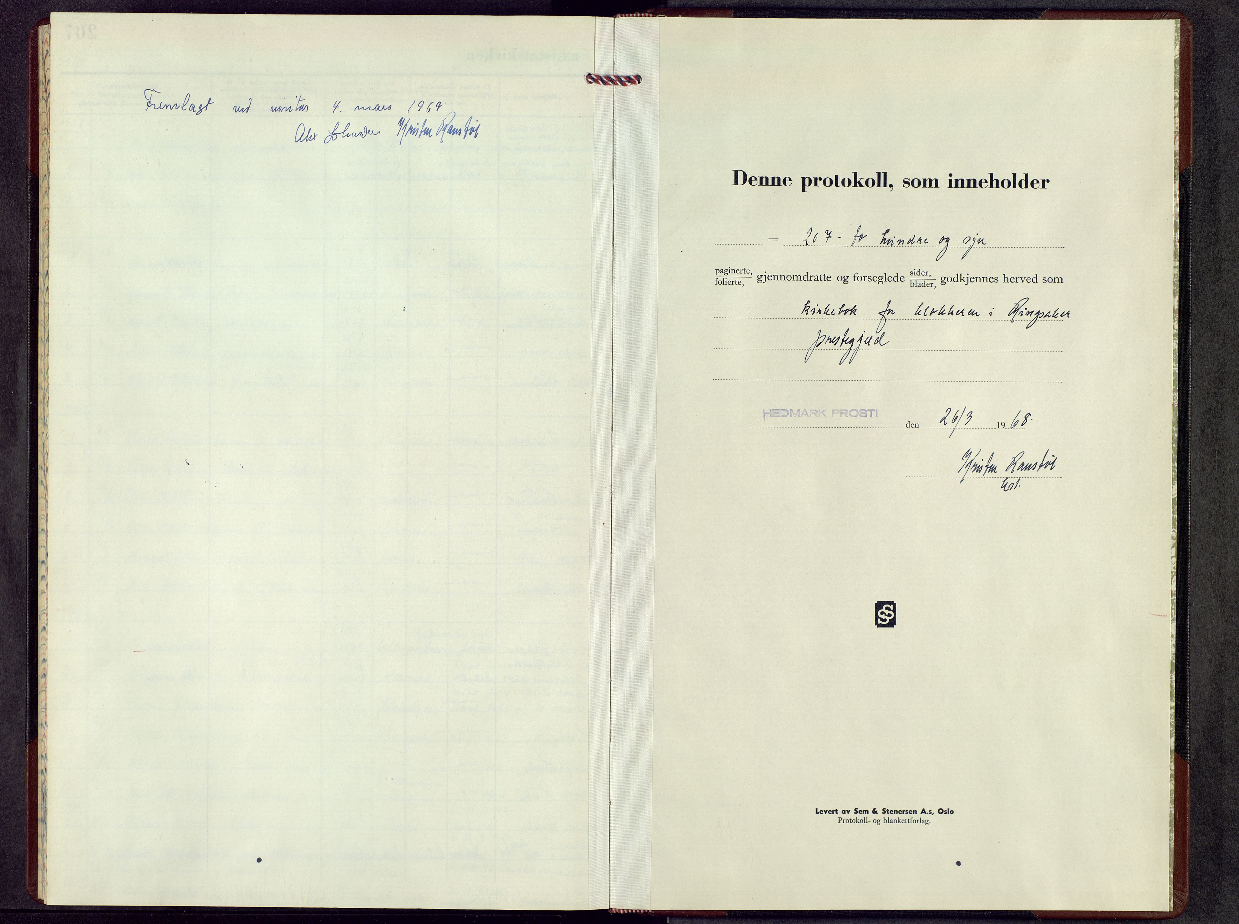 Ringsaker prestekontor, SAH/PREST-014/L/La/L0024: Parish register (copy) no. 24, 1967-1973