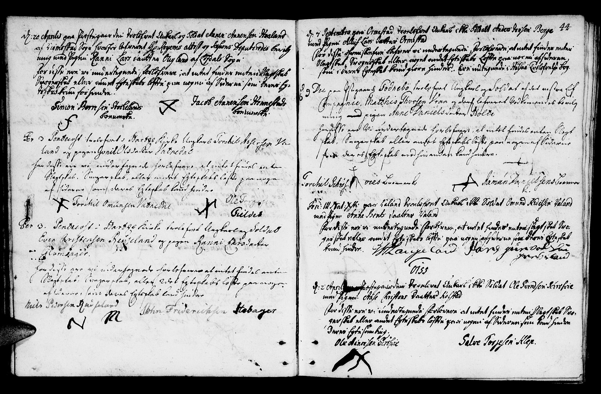Mandal sokneprestkontor, SAK/1111-0030/F/Fa/Fab/L0001: Parish register (official) no. A 1, 1720-1793, p. 44