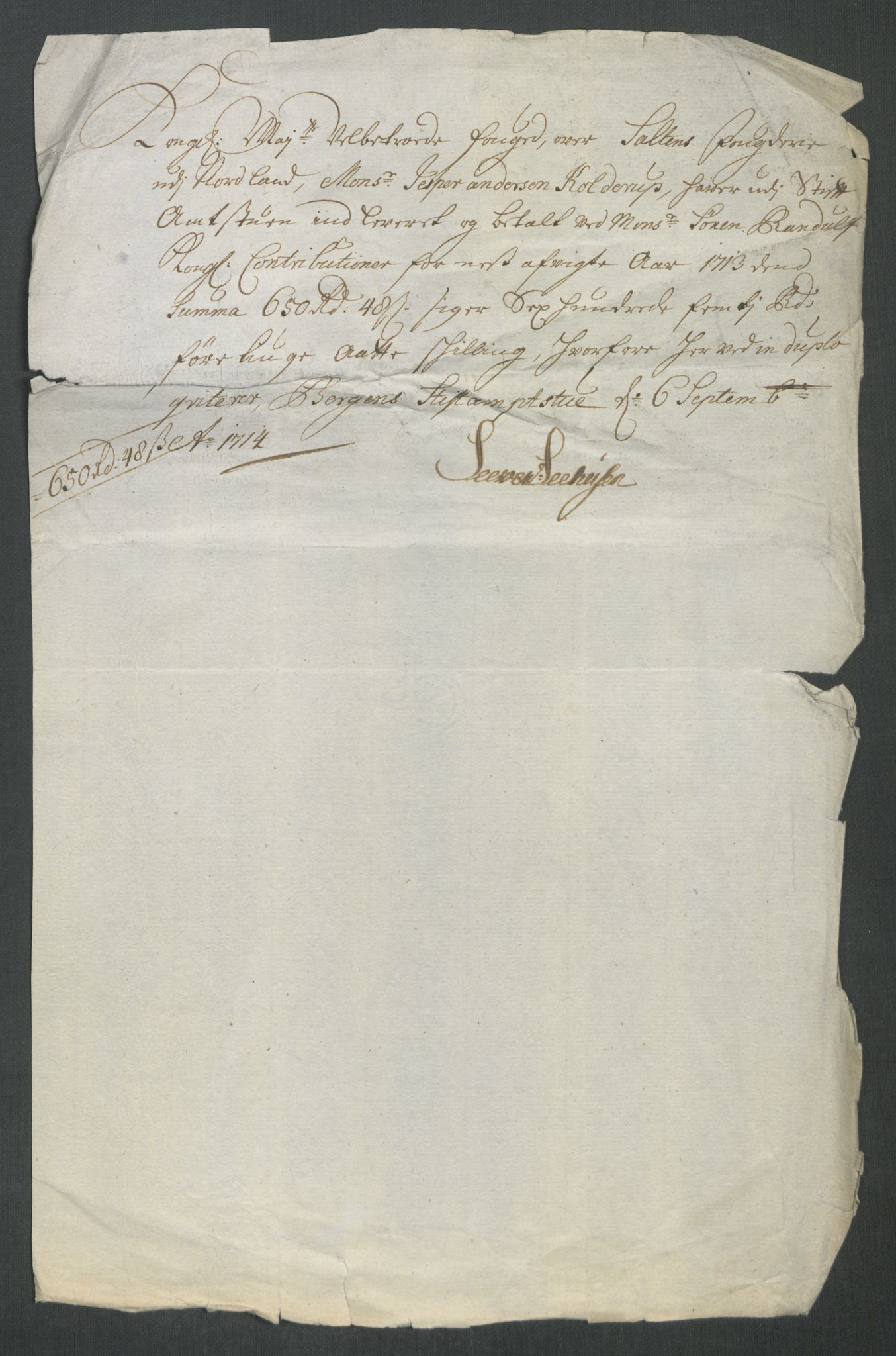 Rentekammeret inntil 1814, Reviderte regnskaper, Fogderegnskap, RA/EA-4092/R66/L4584: Fogderegnskap Salten, 1714, p. 350