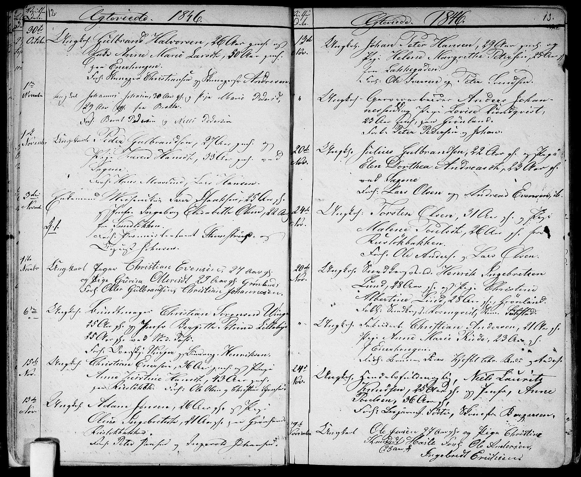 Aker prestekontor kirkebøker, SAO/A-10861/G/L0011: Parish register (copy) no. 11, 1846-1859, p. 12-13