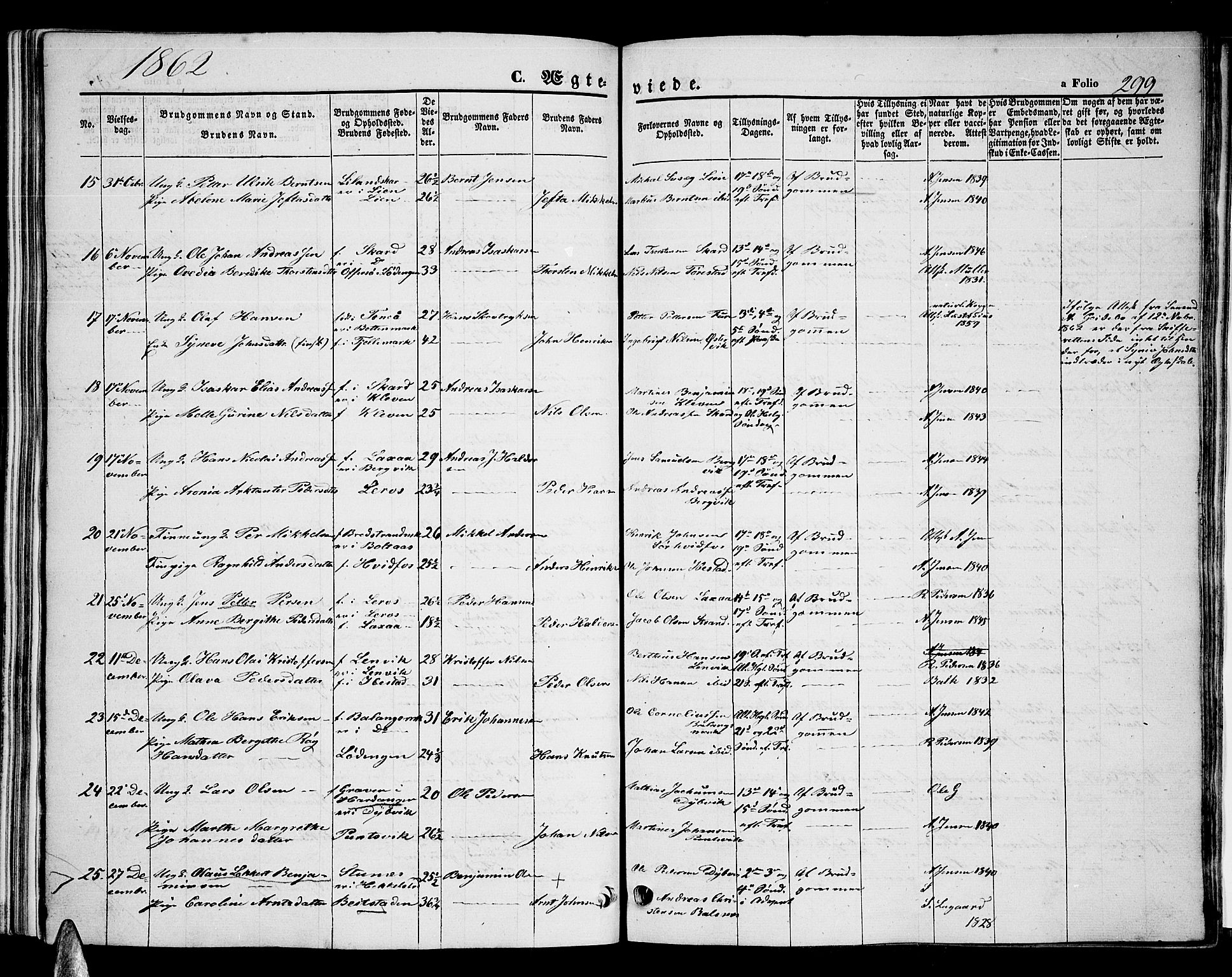 Ministerialprotokoller, klokkerbøker og fødselsregistre - Nordland, SAT/A-1459/863/L0912: Parish register (copy) no. 863C02, 1858-1876, p. 299