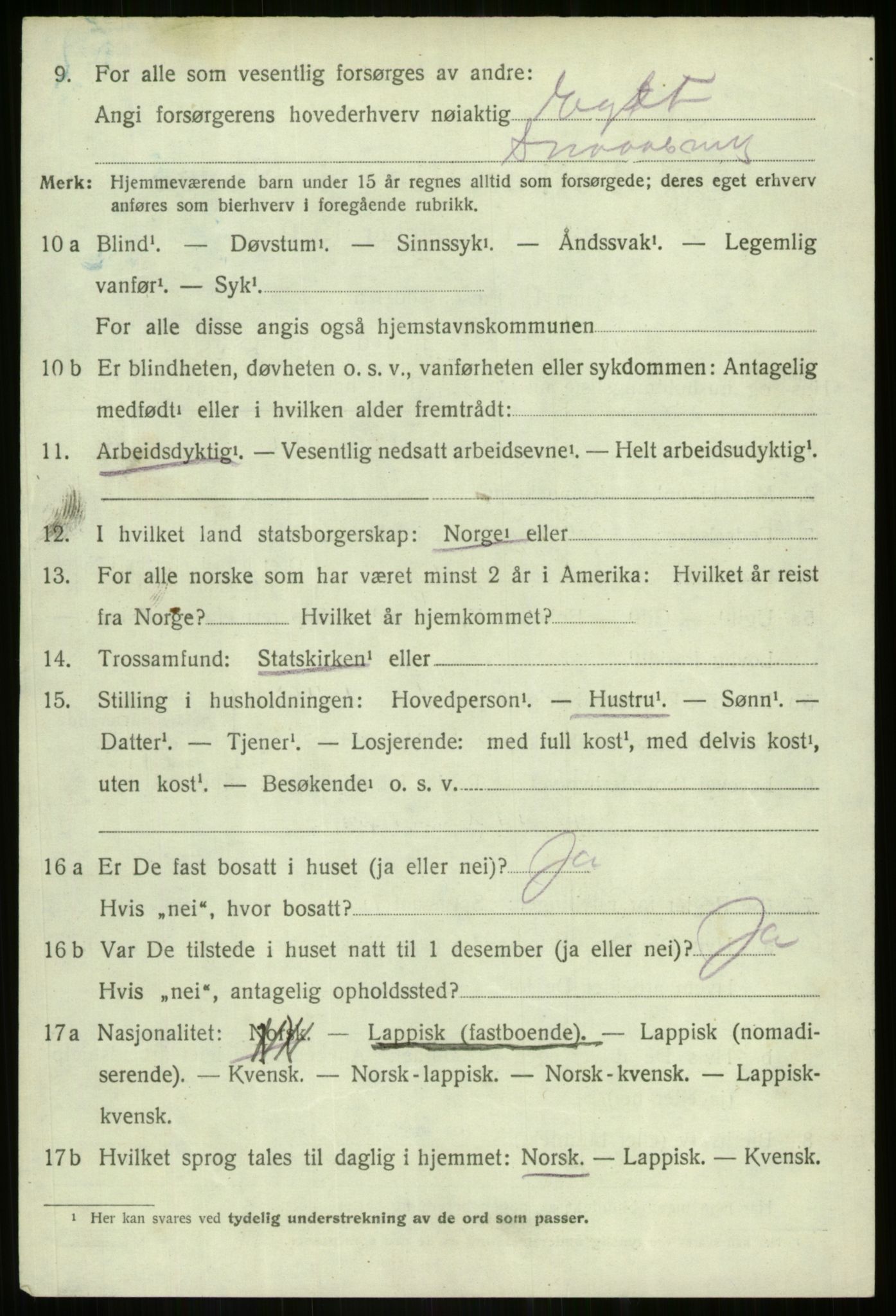 SATØ, 1920 census for Dyrøy, 1920, p. 2696