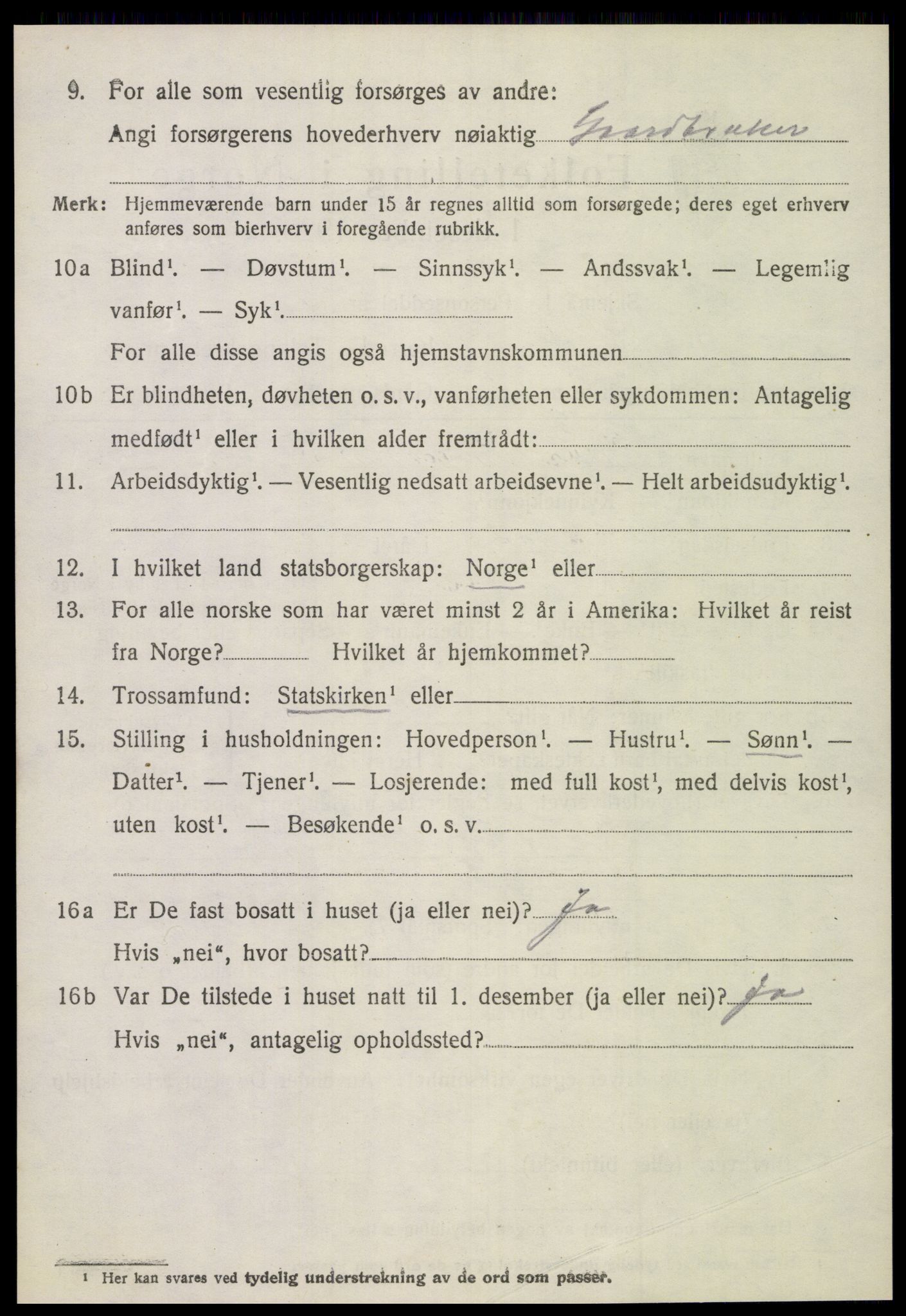 SAT, 1920 census for Veøy, 1920, p. 3150