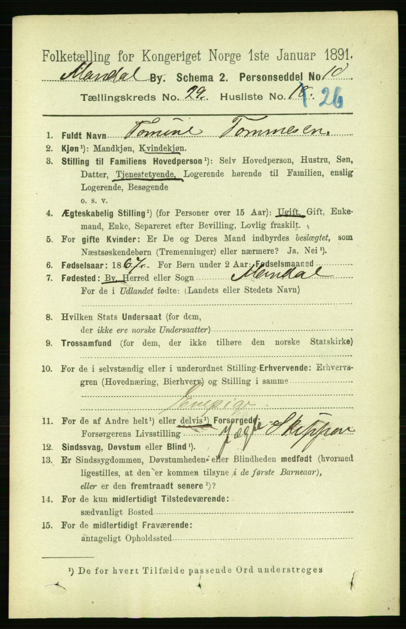 RA, 1891 census for 1002 Mandal, 1891, p. 5223