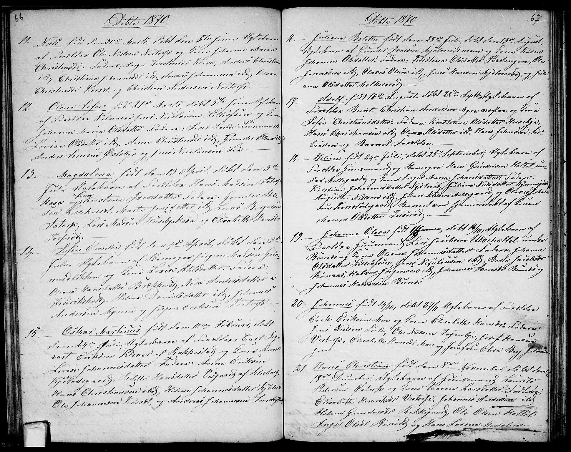 Berg prestekontor Kirkebøker, AV/SAO-A-10902/G/Gc/L0002: Parish register (copy) no. III 2, 1856-1887, p. 66-67