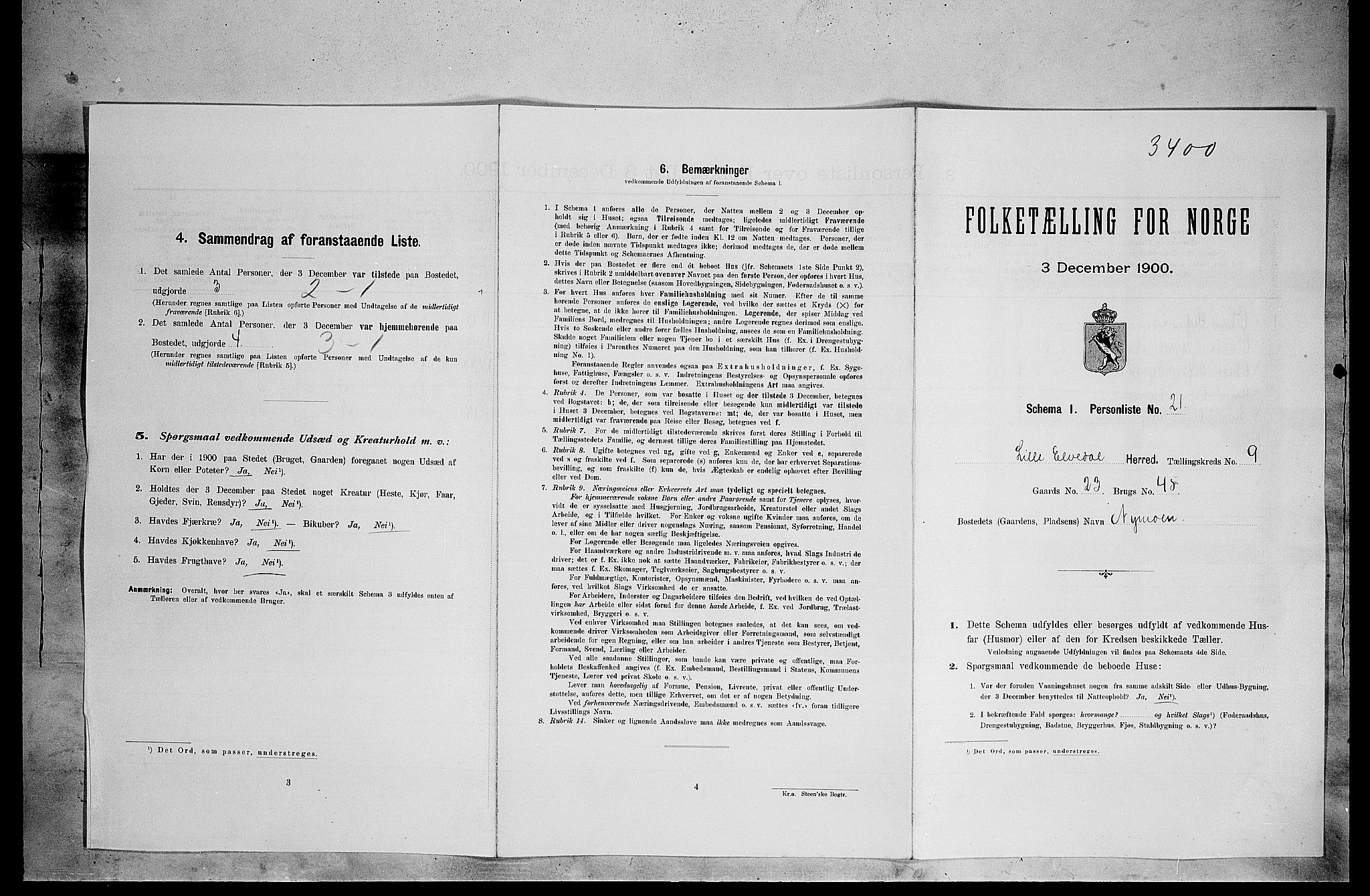 SAH, 1900 census for Lille Elvedalen, 1900, p. 679