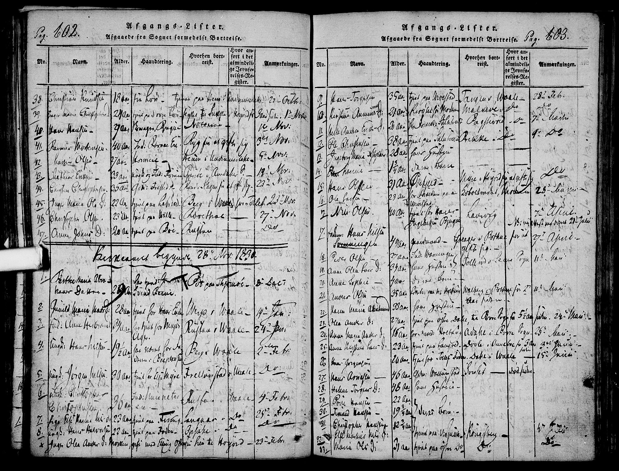 Ramnes kirkebøker, AV/SAKO-A-314/F/Fa/L0004: Parish register (official) no. I 4, 1813-1840, p. 602-603