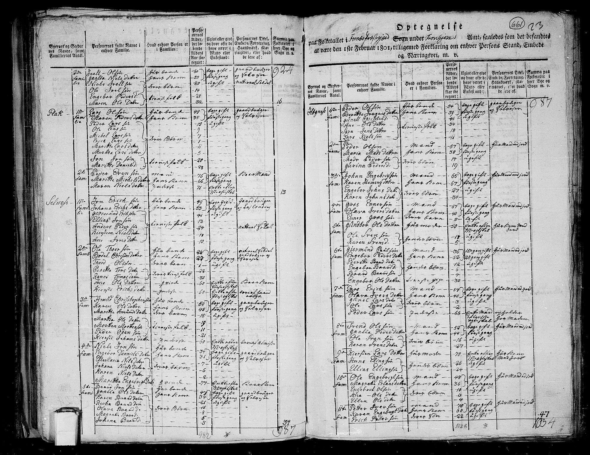 RA, 1801 census for 1748P Fosnes, 1801, p. 660b-661a