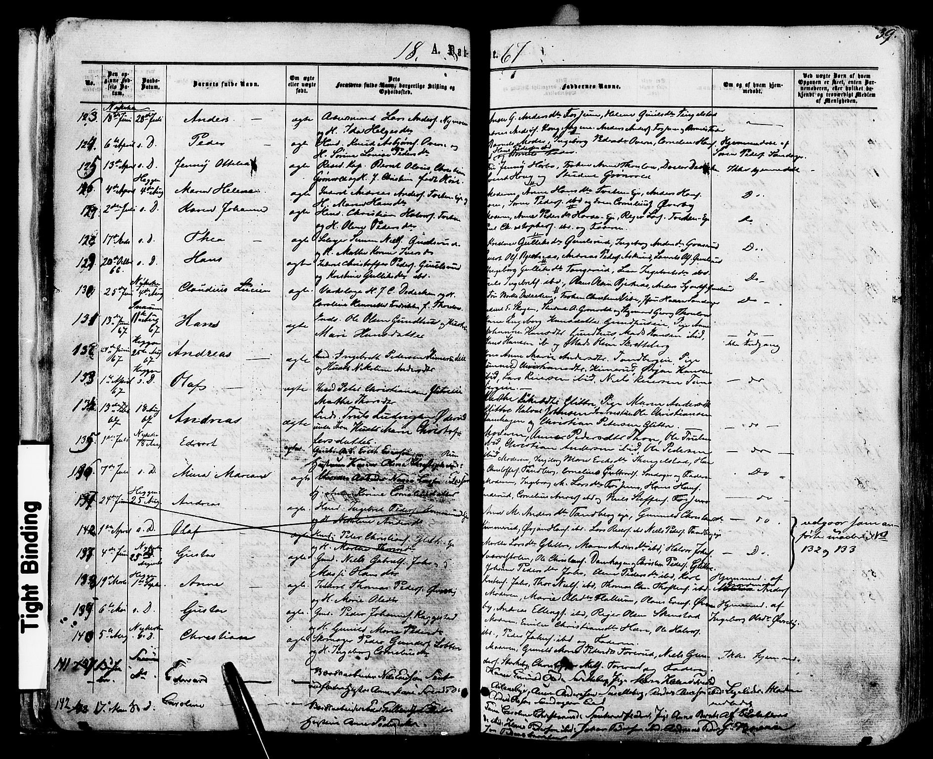 Modum kirkebøker, SAKO/A-234/F/Fa/L0010: Parish register (official) no. 10, 1865-1876, p. 39