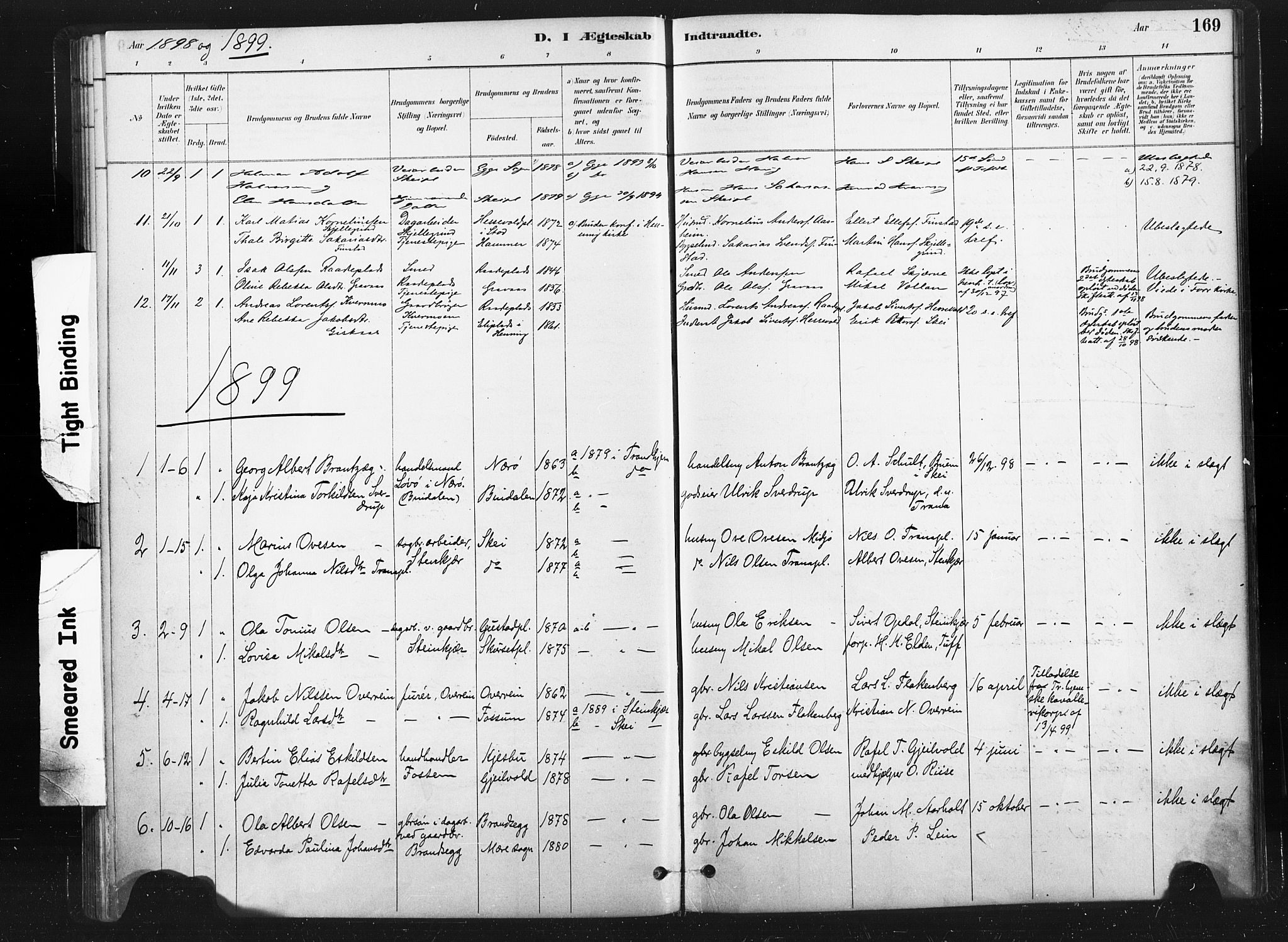 Ministerialprotokoller, klokkerbøker og fødselsregistre - Nord-Trøndelag, SAT/A-1458/736/L0361: Parish register (official) no. 736A01, 1884-1906, p. 169