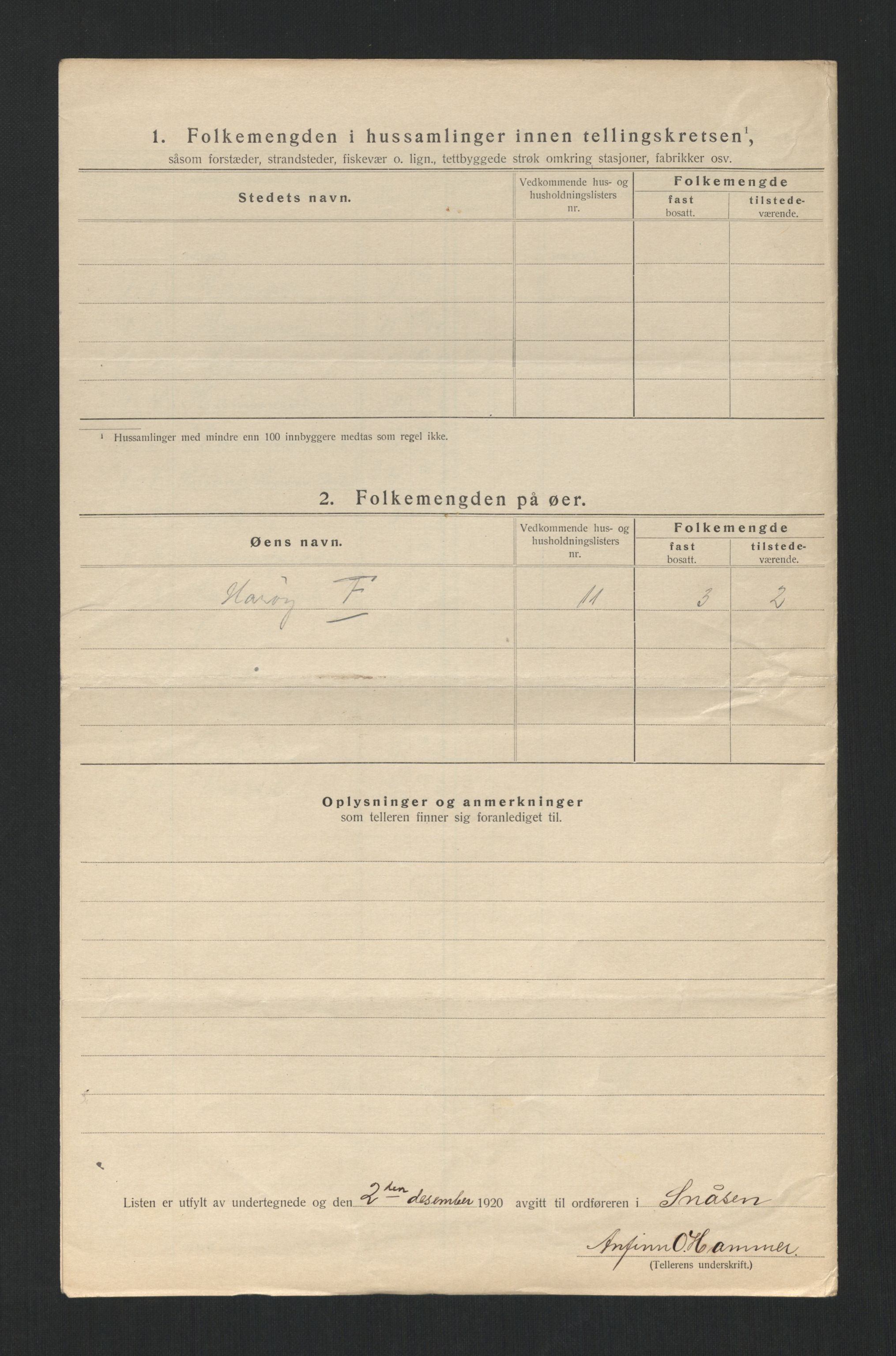 SAT, 1920 census for Snåsa, 1920, p. 17