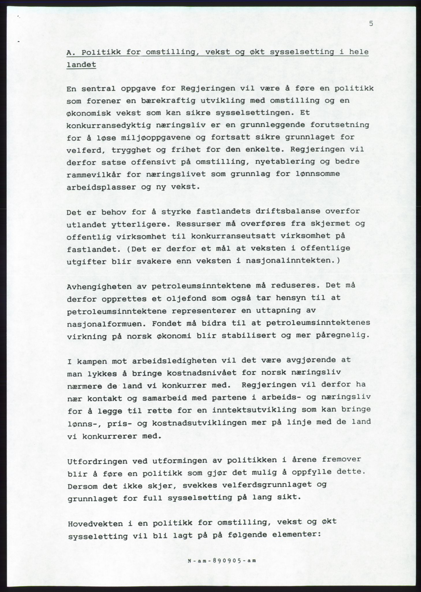 Forhandlingsmøtene 1989 mellom Høyre, KrF og Senterpartiet om dannelse av regjering, RA/PA-0697/A/L0001: Forhandlingsprotokoll med vedlegg, 1989, p. 456