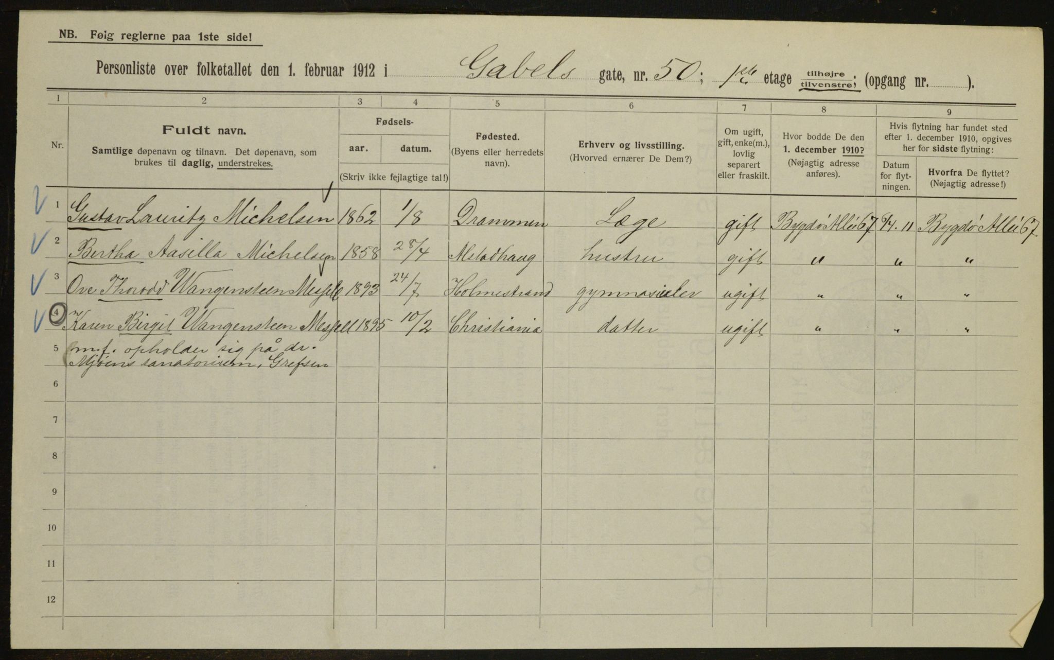 OBA, Municipal Census 1912 for Kristiania, 1912, p. 28569