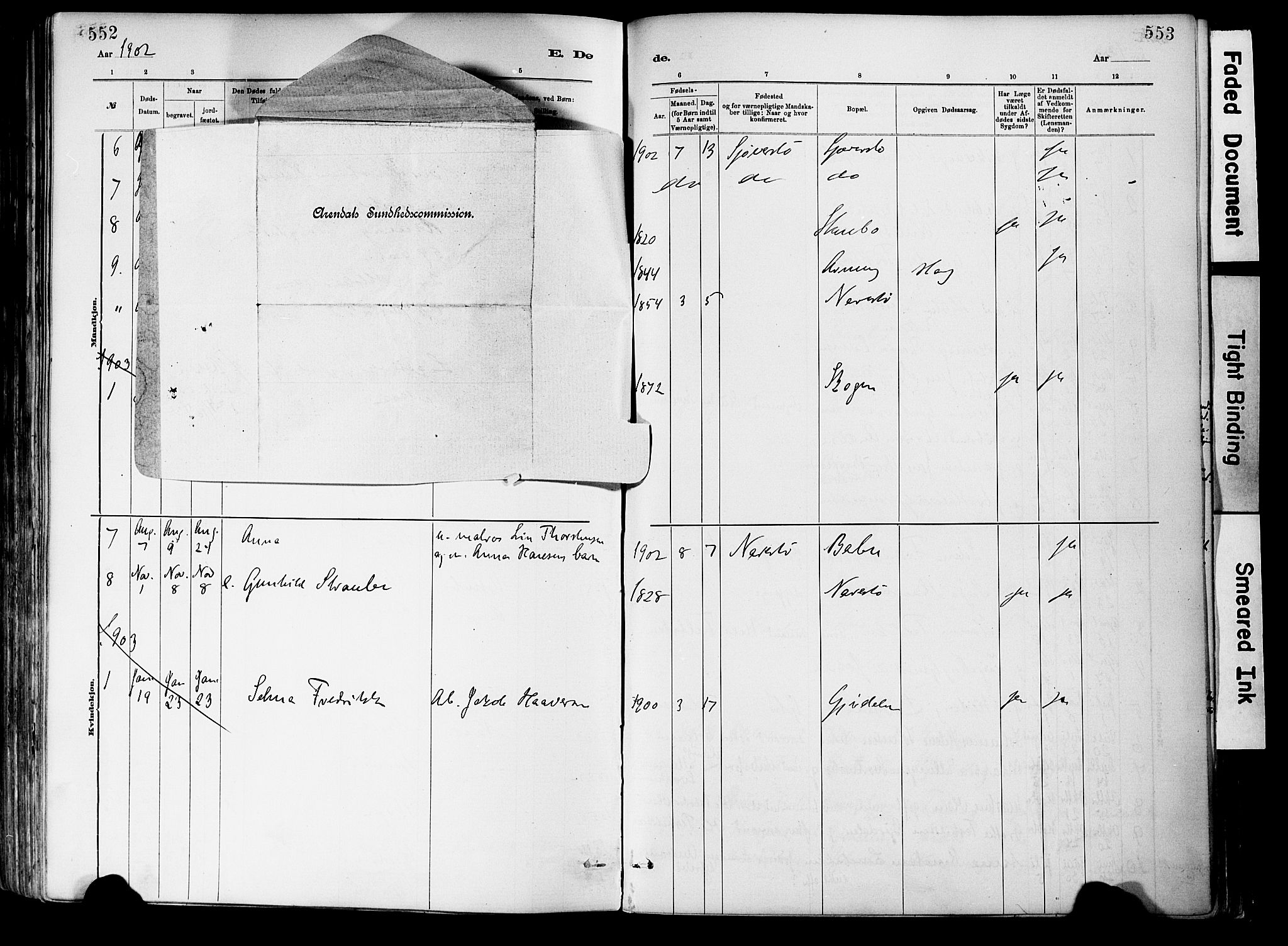 Dypvåg sokneprestkontor, AV/SAK-1111-0007/F/Fa/Fab/L0001: Parish register (official) no. A 1, 1885-1912, p. 552-553