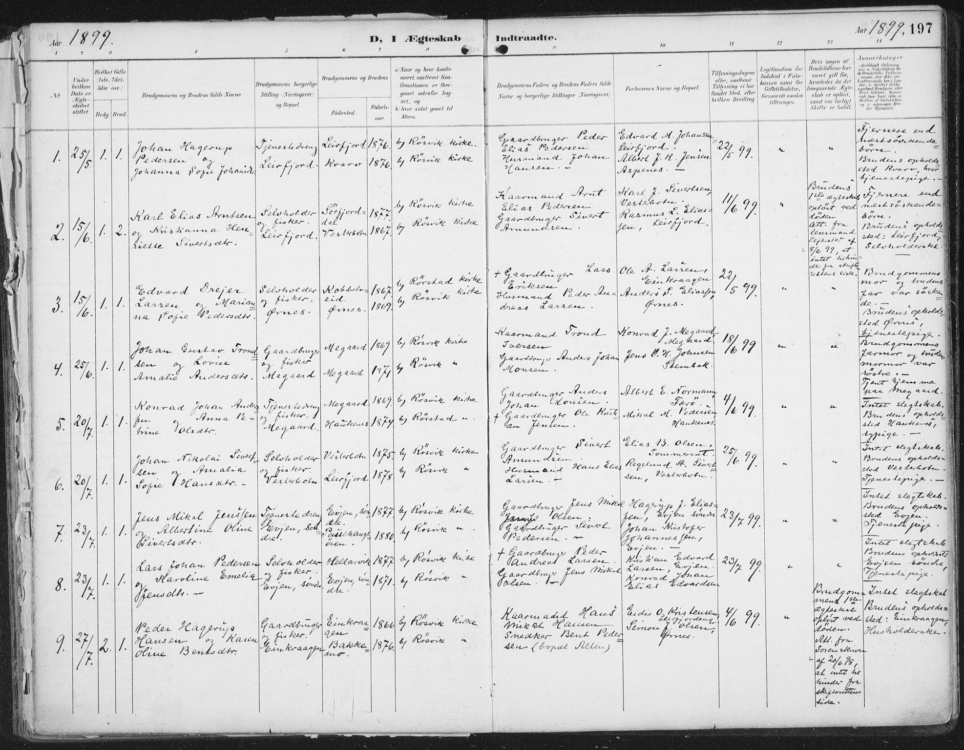 Ministerialprotokoller, klokkerbøker og fødselsregistre - Nordland, SAT/A-1459/854/L0779: Parish register (official) no. 854A02, 1892-1909, p. 197