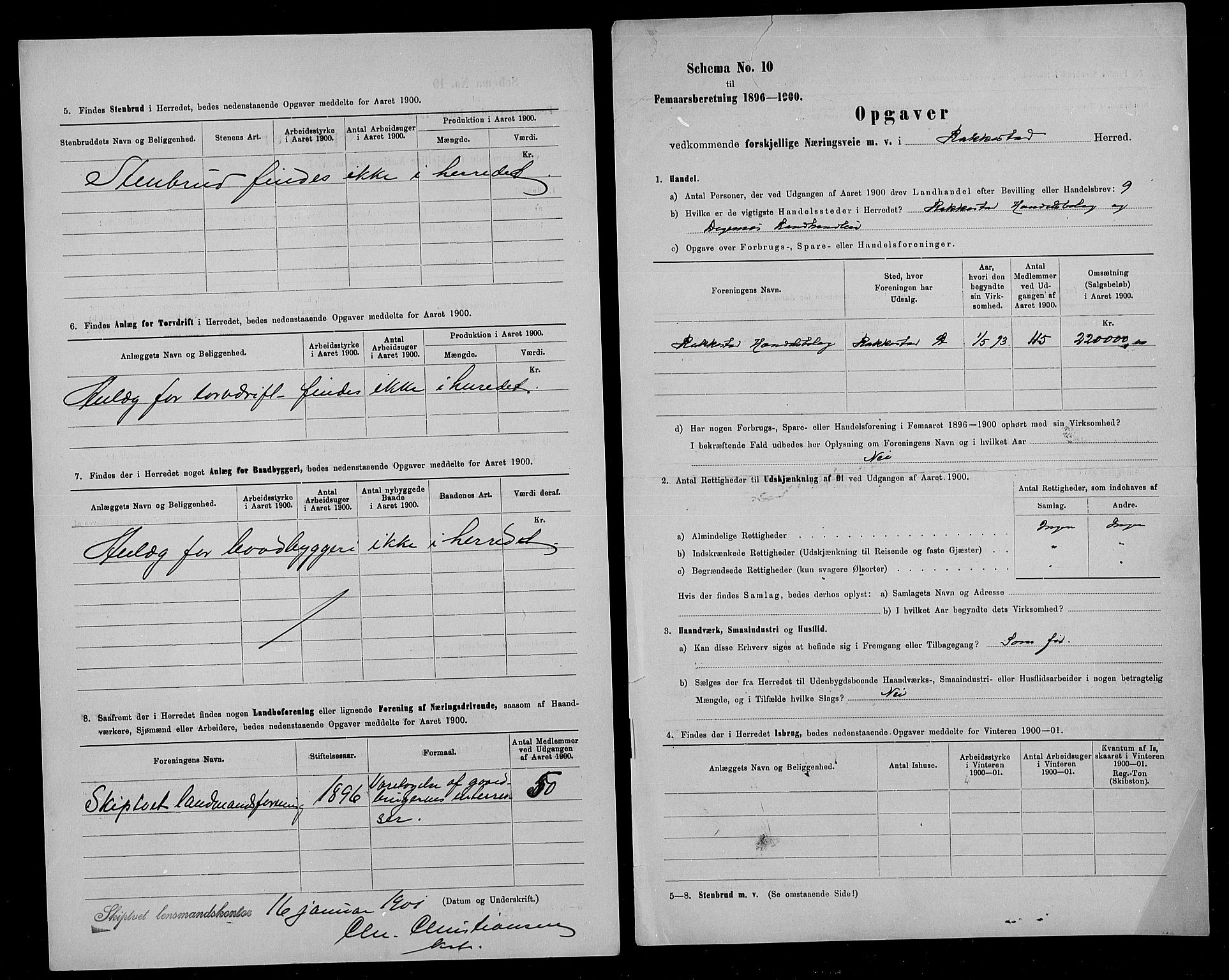 Statistisk sentralbyrå, Næringsøkonomiske emner, Generelt - Amtmennenes femårsberetninger, AV/RA-S-2233/F/Fa/L0092: --, 1896-1900, p. 197