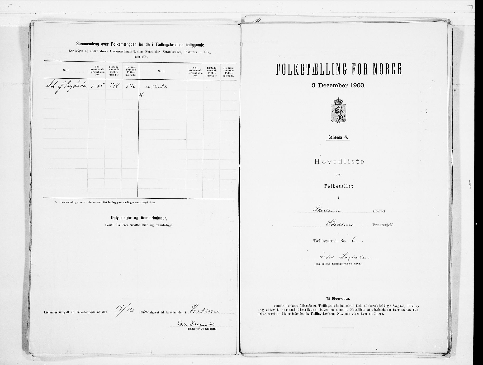 SAO, 1900 census for Skedsmo, 1900, p. 16