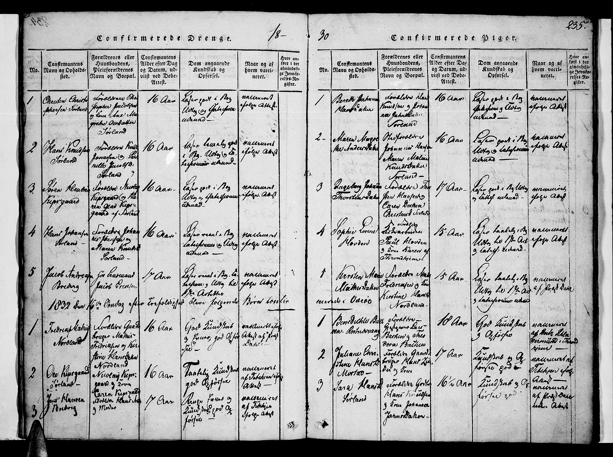 Ministerialprotokoller, klokkerbøker og fødselsregistre - Nordland, SAT/A-1459/807/L0120: Parish register (official) no. 807A03, 1821-1848, p. 235