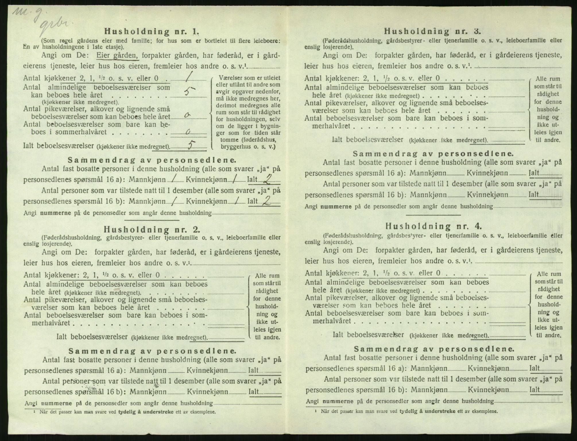 SAK, 1920 census for Austre Moland, 1920, p. 536