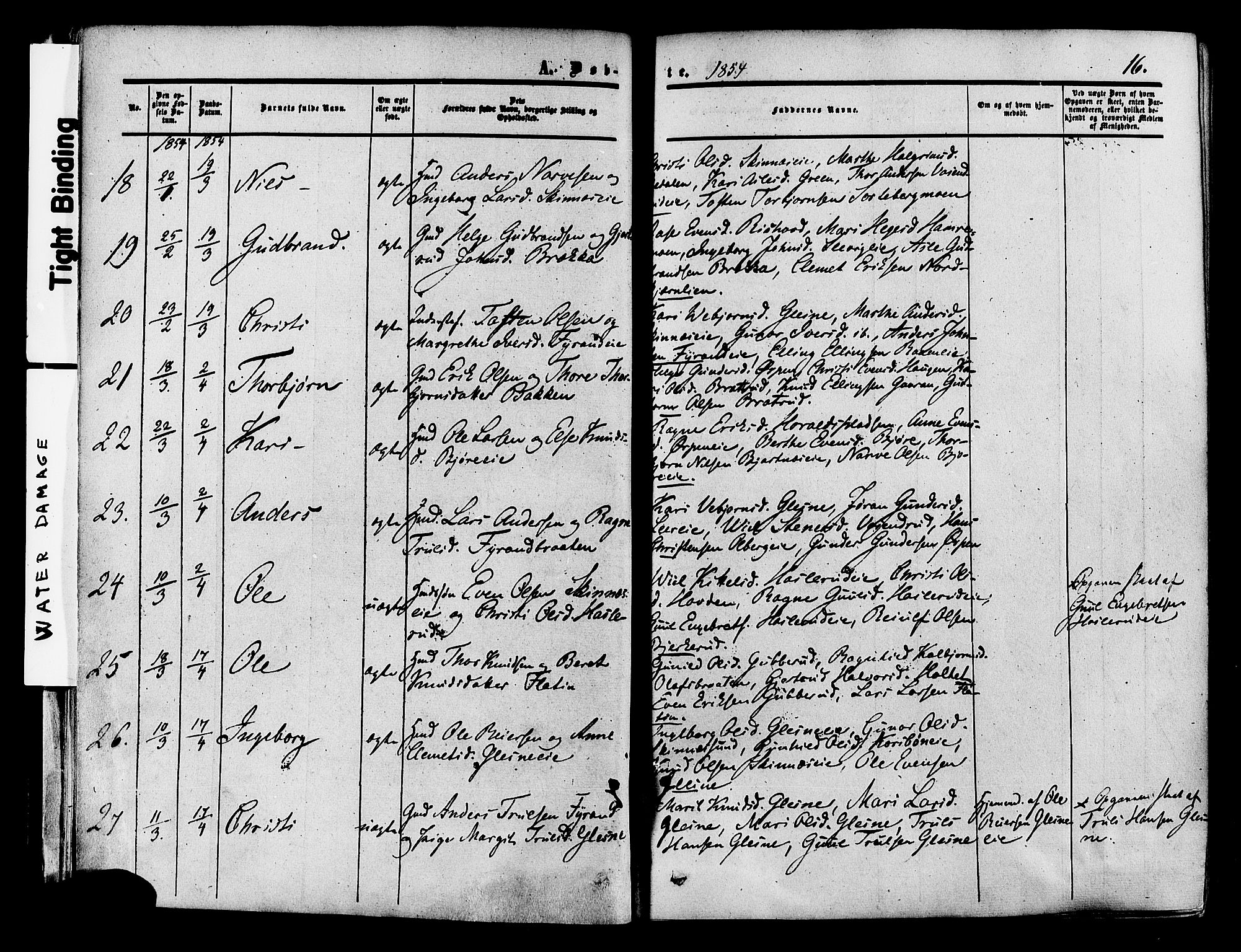 Krødsherad kirkebøker, SAKO/A-19/F/Fa/L0003: Parish register (official) no. 3, 1851-1872, p. 16