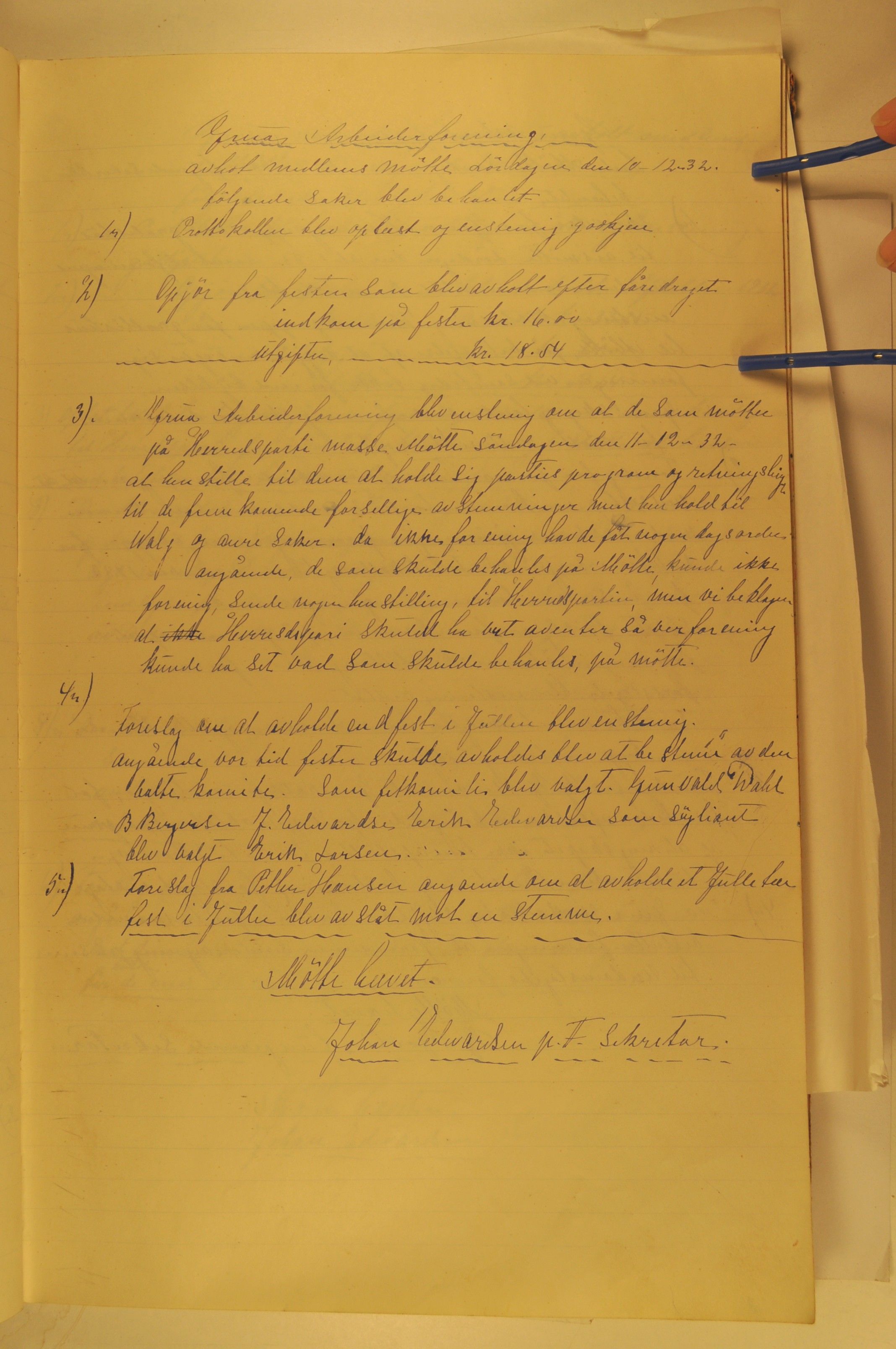 Grua Arbeiderlag, OARM/H-A-00261/A/L0001/0001: Forhandlingsprotokoller / Forhandlingsprotokoll Grua Arbeiderforening, 1918-1939