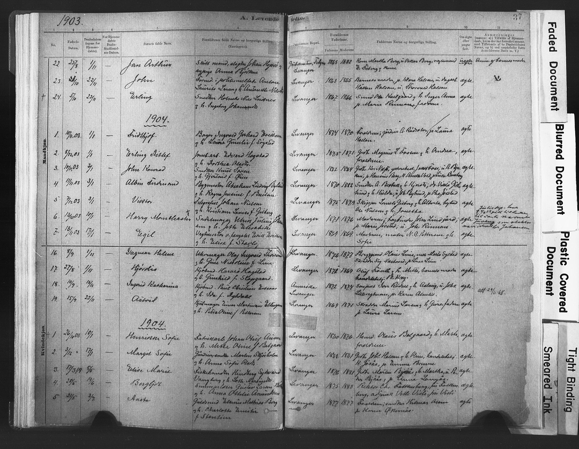 Ministerialprotokoller, klokkerbøker og fødselsregistre - Nord-Trøndelag, AV/SAT-A-1458/720/L0189: Parish register (official) no. 720A05, 1880-1911, p. 37