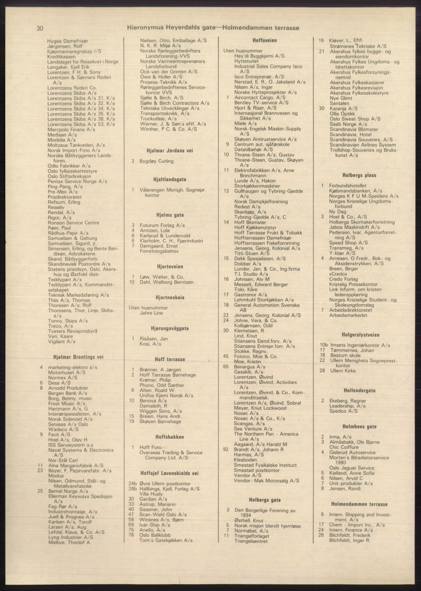 Kristiania/Oslo adressebok, PUBL/-, 1980-1981, p. 30