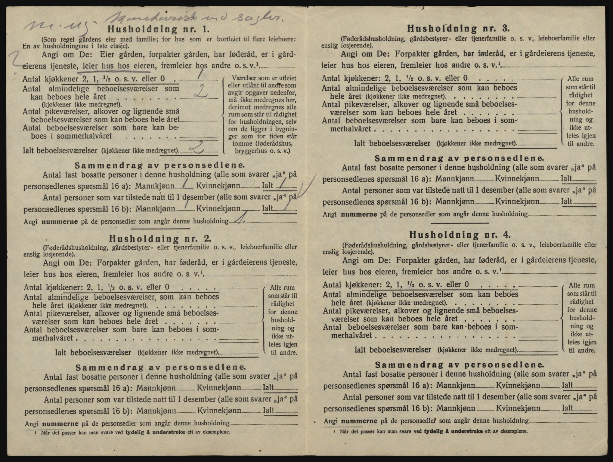 SAO, 1920 census for Glemmen, 1920, p. 196