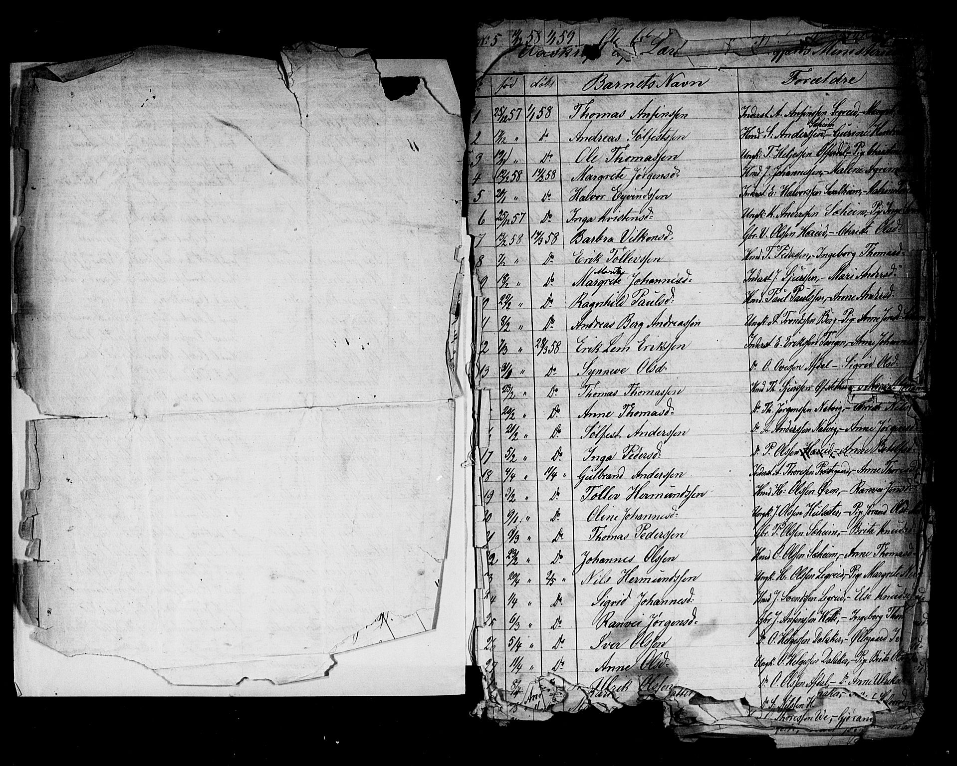 Årdal sokneprestembete, AV/SAB-A-81701: Parish register (official) no. A 2, 1858-1863, p. 1